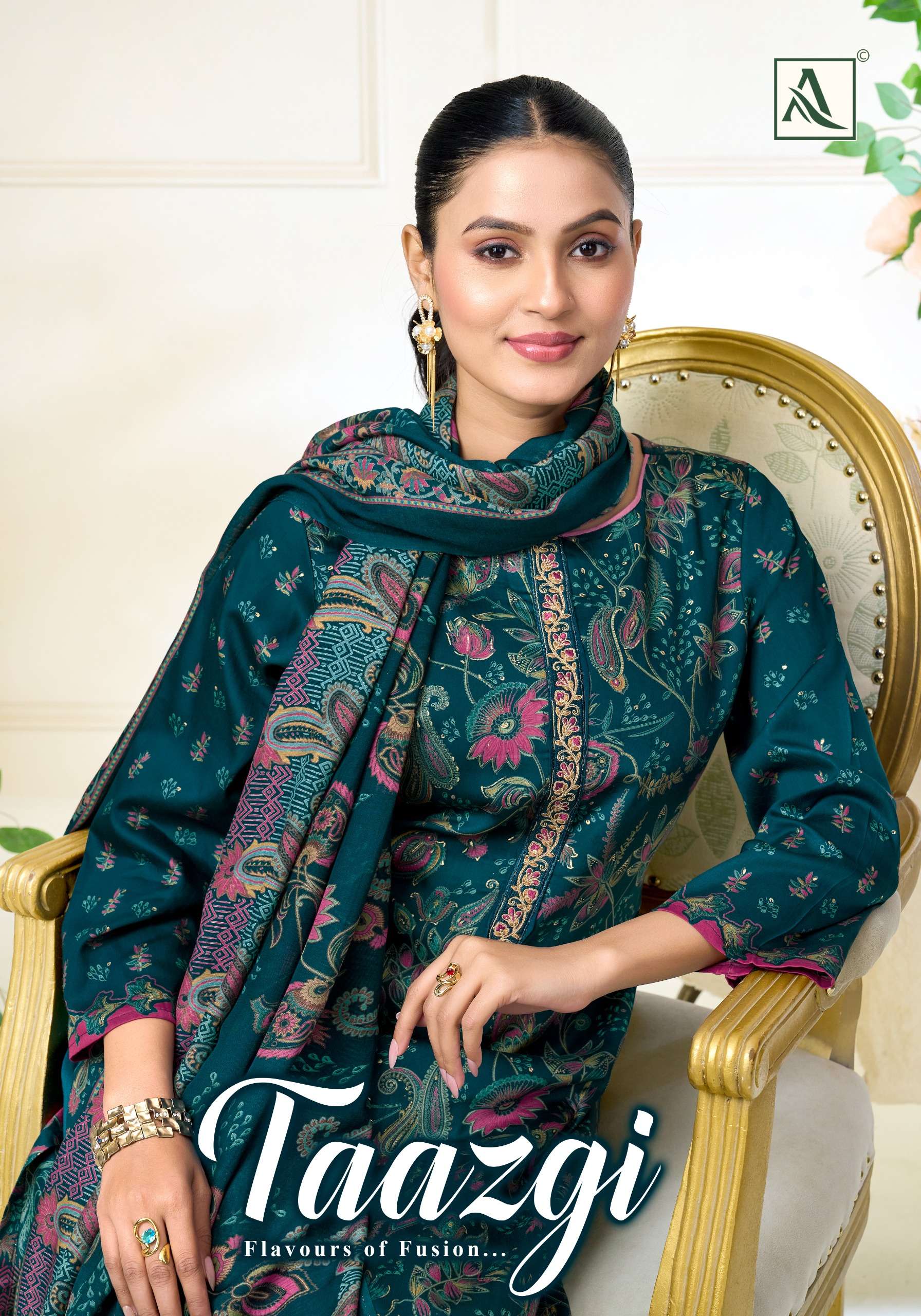 ALOK SUIT TAAZGI ZAM DISCHARGE PRINT WITH WORK SALWAR KAMEEZ...