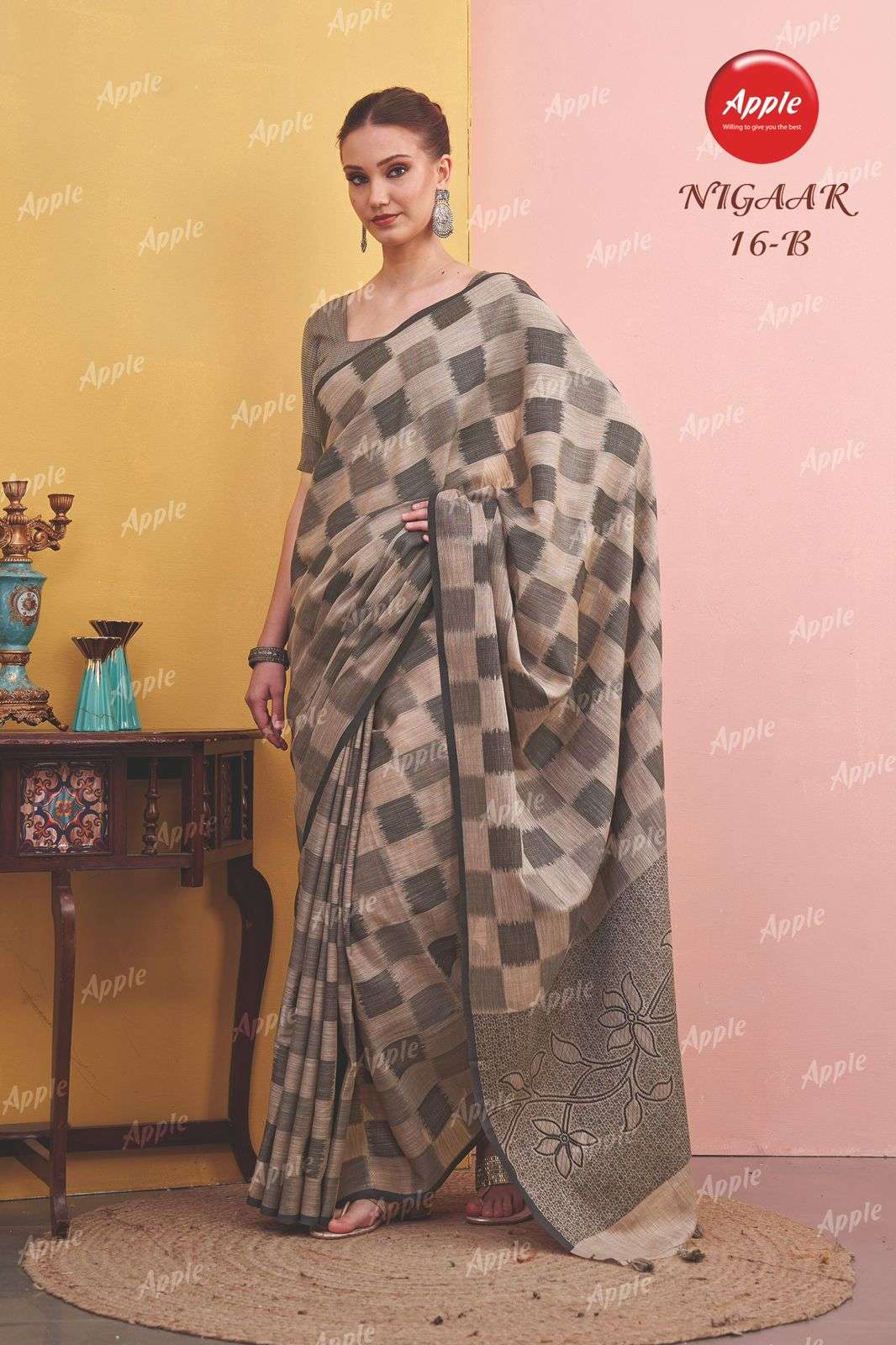  APPLE NIGAAR 16 CLASSIC AND POISED LINEN WITH COTTON MIX FA...