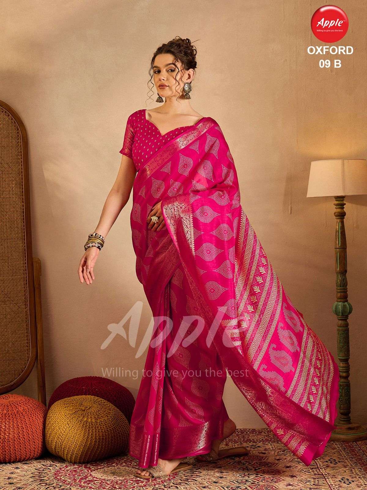 APPLE OXFORD 59 AND 09 BEAUTY OF SAREE IN THIS SILK BLEND FA...