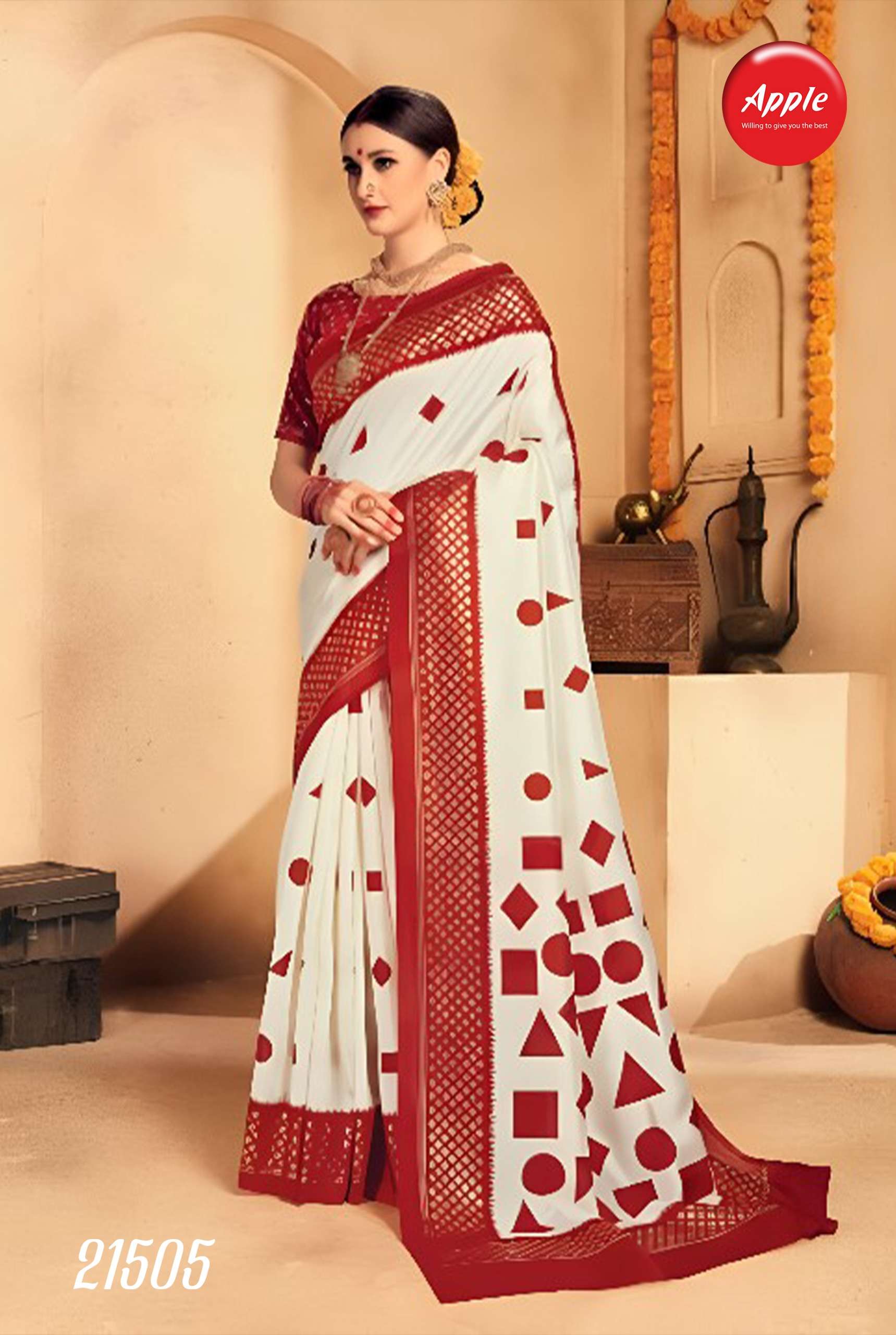 APPLE POOJA SOFT AND CLAM COTTON SILK FANCY AND COMFORTABLE ...