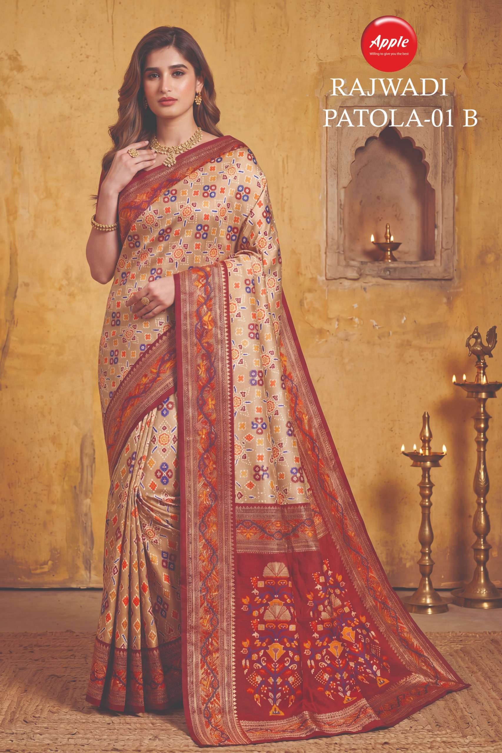 APPLE RAJWADI PATOLA 1 TRADITIONAL AND CLASSIC PATOLA PRINT ...