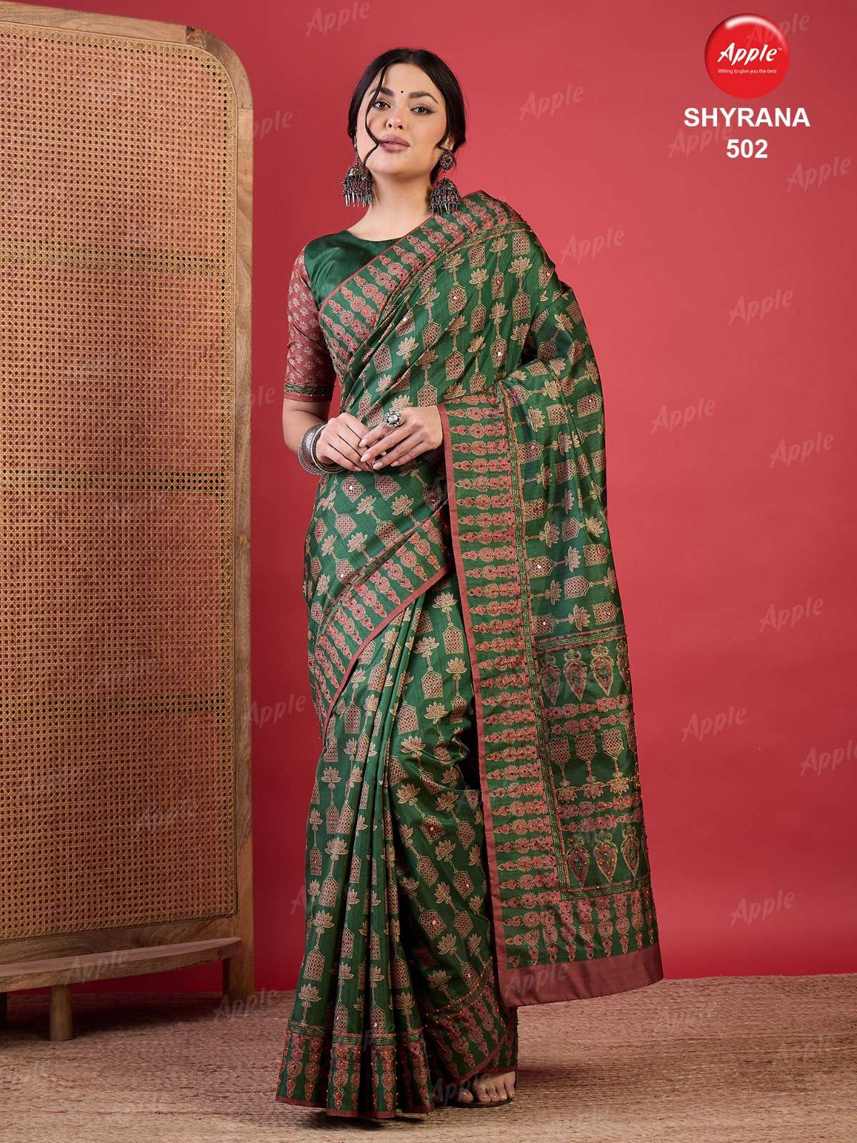 APPLE SHYRANA VOL 5 DESIGNER KOZI SILK FANCY FABRIC SAREE WH...