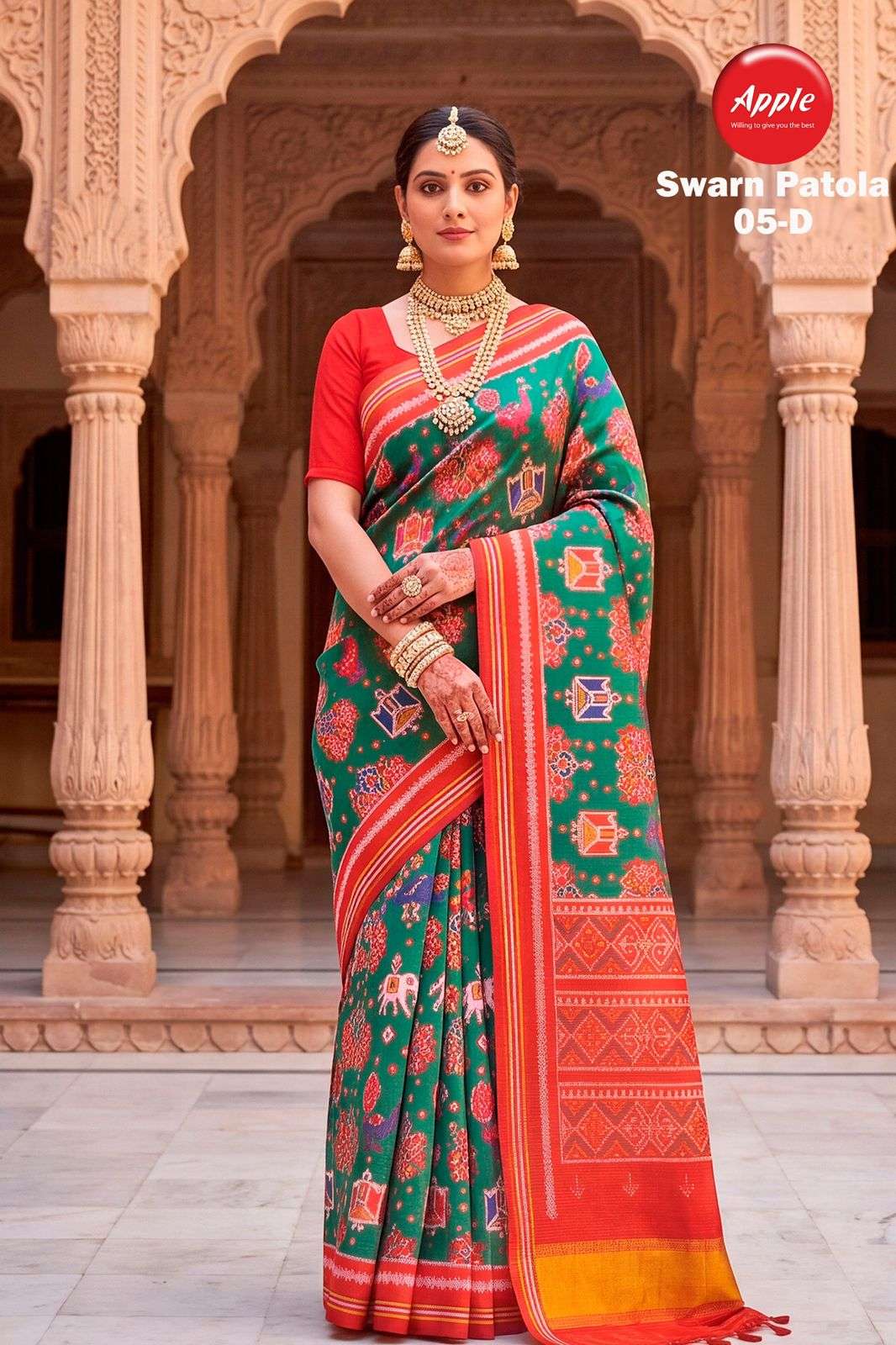 APPLE SWARN PATOLA 05 MADE OF PREMIUM ART SILK FABRIC WITH B...