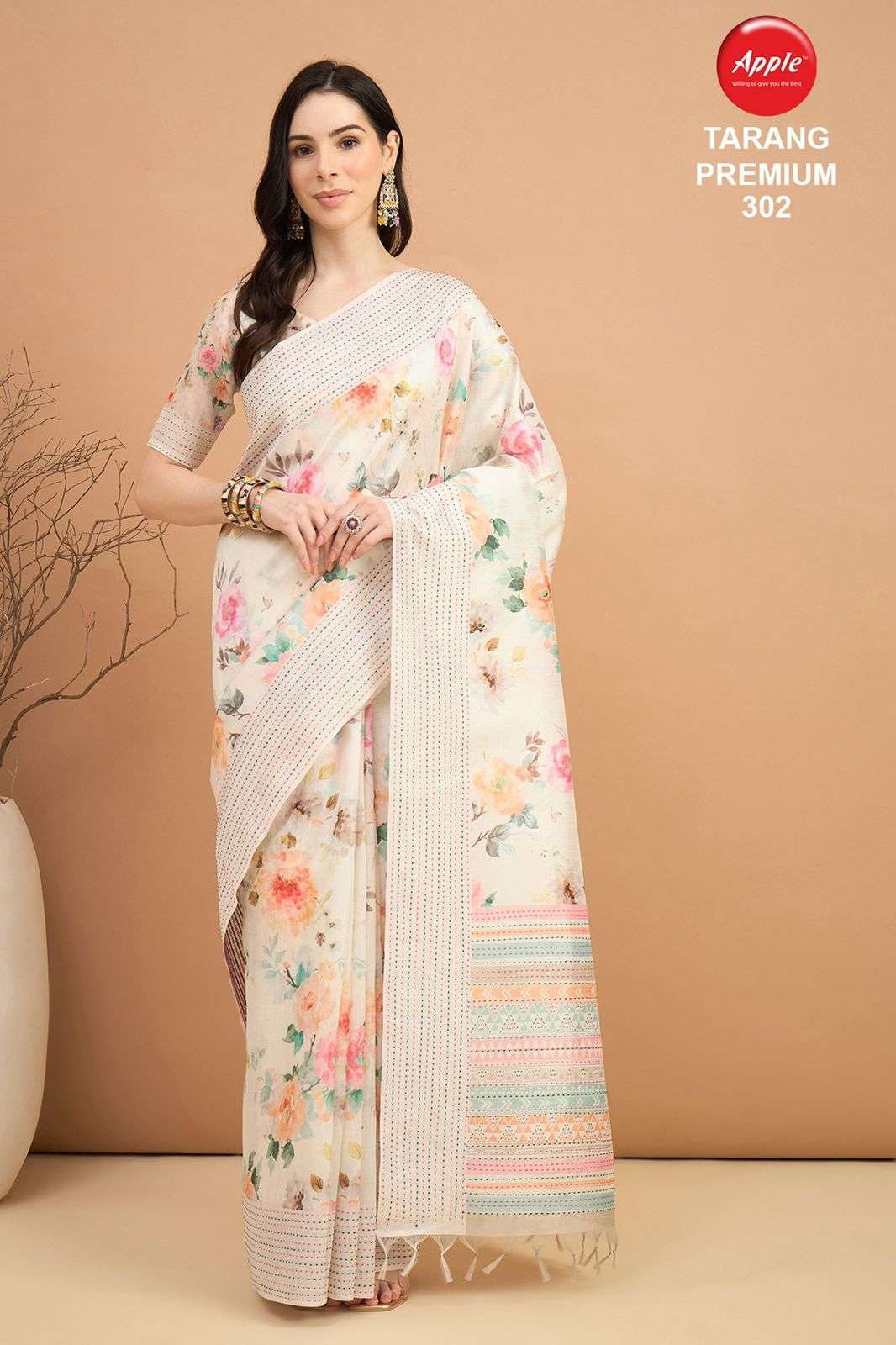APPLE TARANG PREMIUM VOL 3 SOFT AND PURE COTTON SILK FABRIC ...