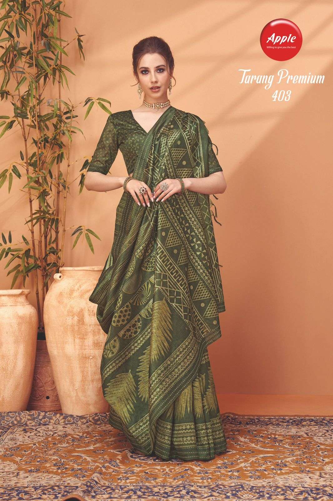 APPLE TARANG PREMIUM VOL 4 SOFT AND PURE COTTON SILK FABRIC ...