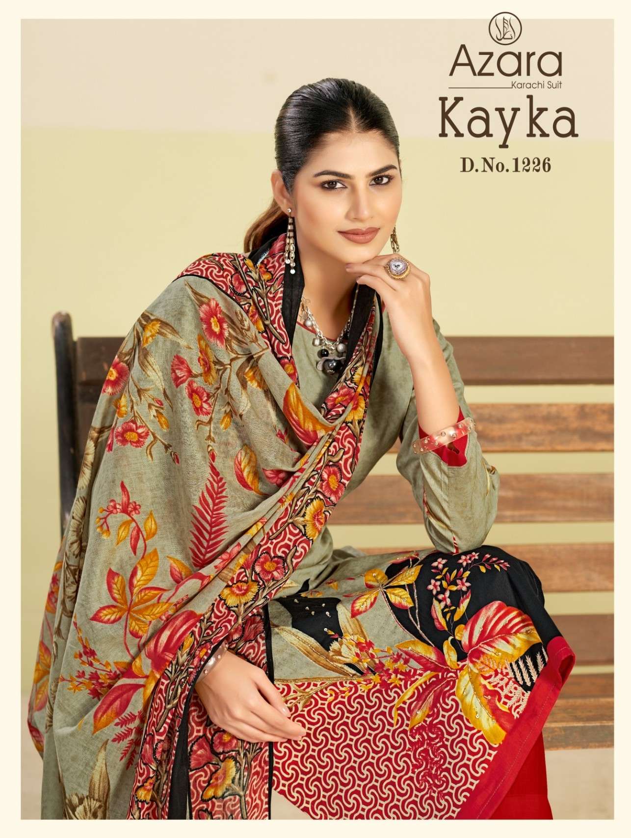AZARA KAYKA 1226 PURE HEAVY ZAM COTTON DESIGNER SALWAR KAMEE...