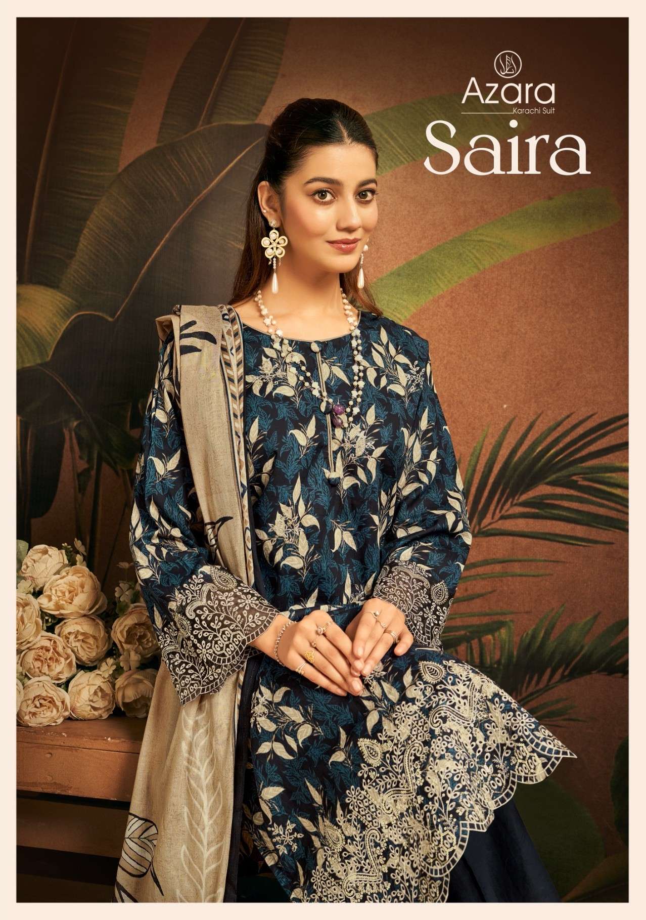 AZARA SAIRA PURE LAWN DESIGNER PRINT SALWAR KAMEEZ COLLECTIO...
