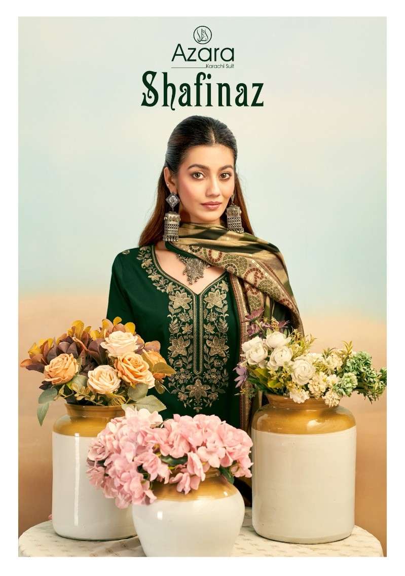AZARA SHAFINAZ HEAVY ZAM COTTON NECK AND BORDER SUIT COLLECT...