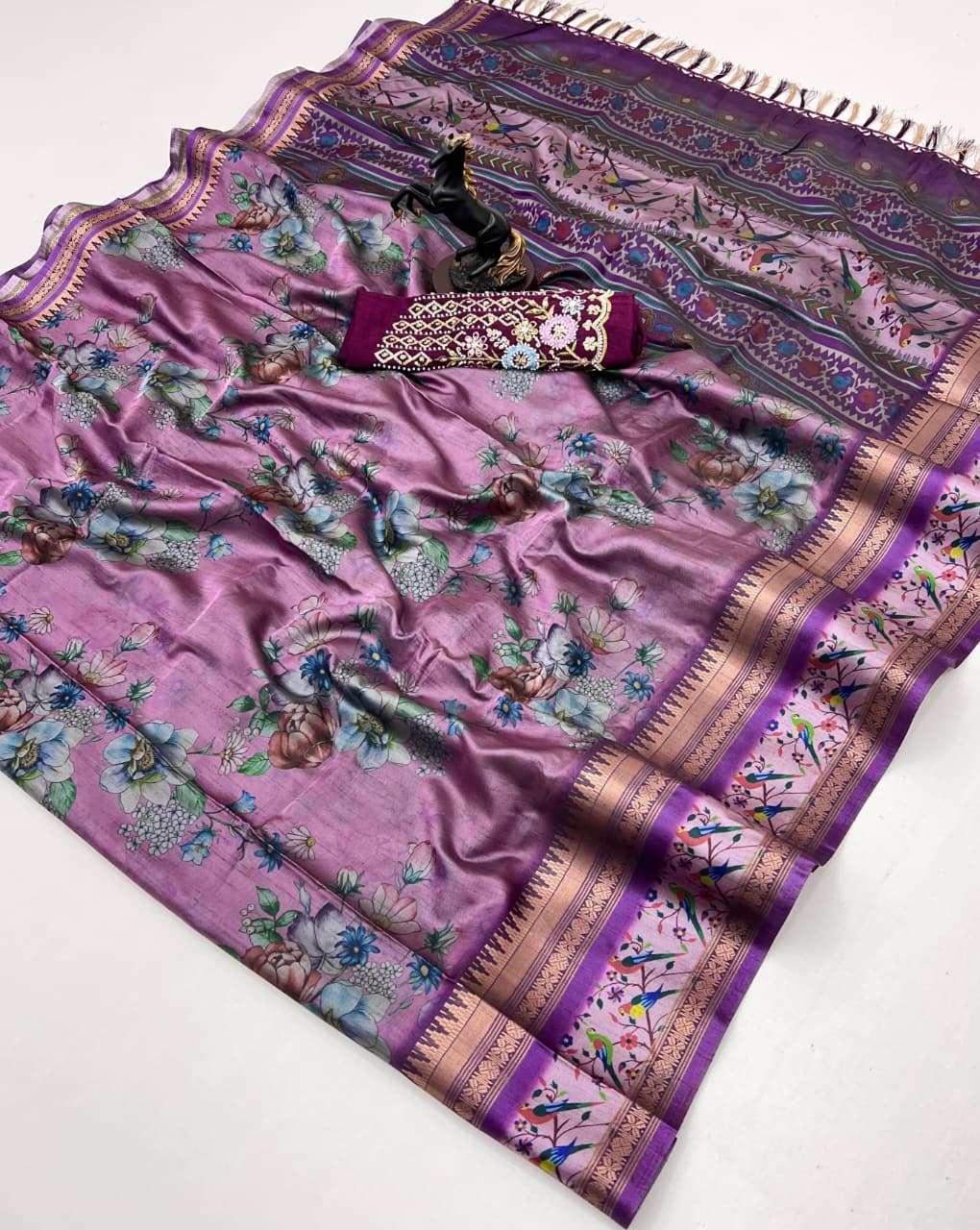  beautiful Floral Elegance Soft Silk fancy fabric Collection...