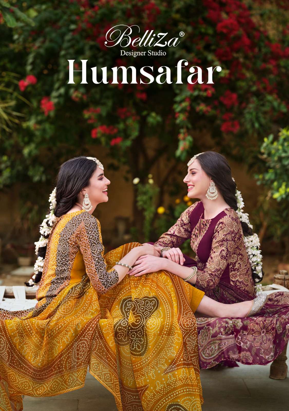 BELLIZA DESIGNER STUDIO HUMSAFAR VISCOSE RAYON HEAVY EMBROID...