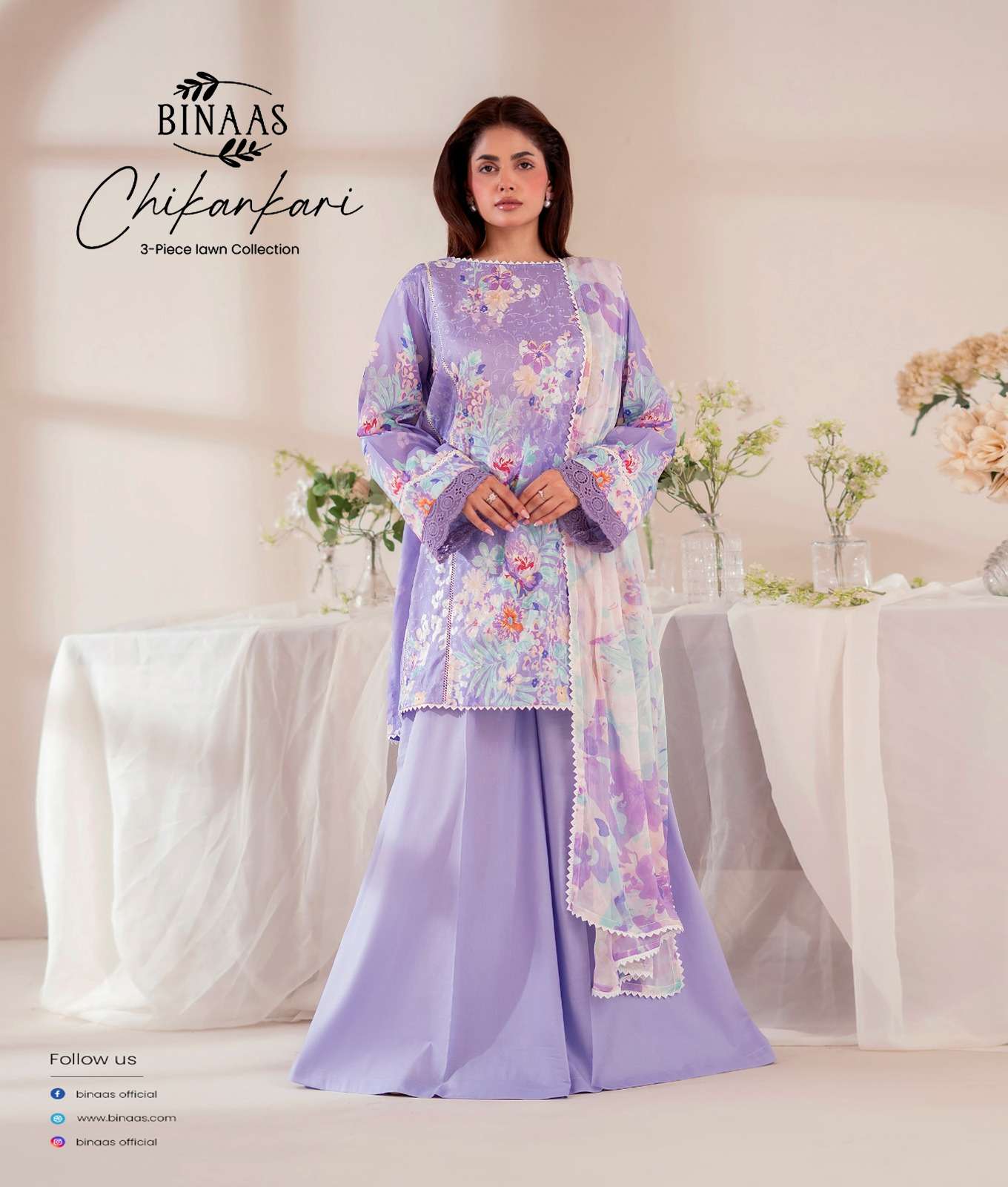 BINAAS CHIKANKARI LAWN COLLECTION VOL 12 LUXURY STYLE LAWN M...