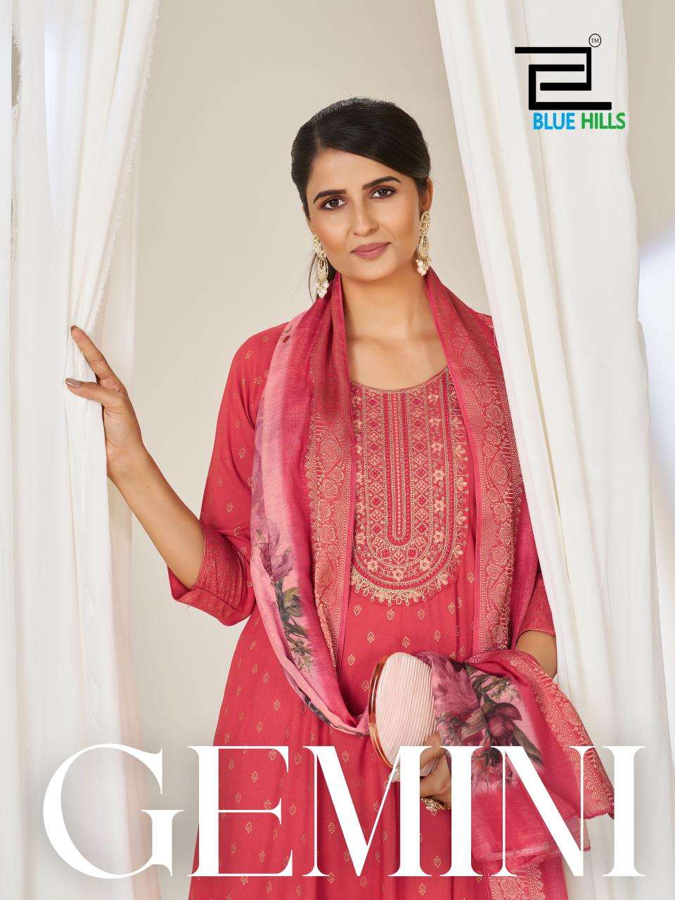 BLUE HILLS GEMINI RAYON 14KG FOIL PRINT ACCESSORIES KURTI SU...