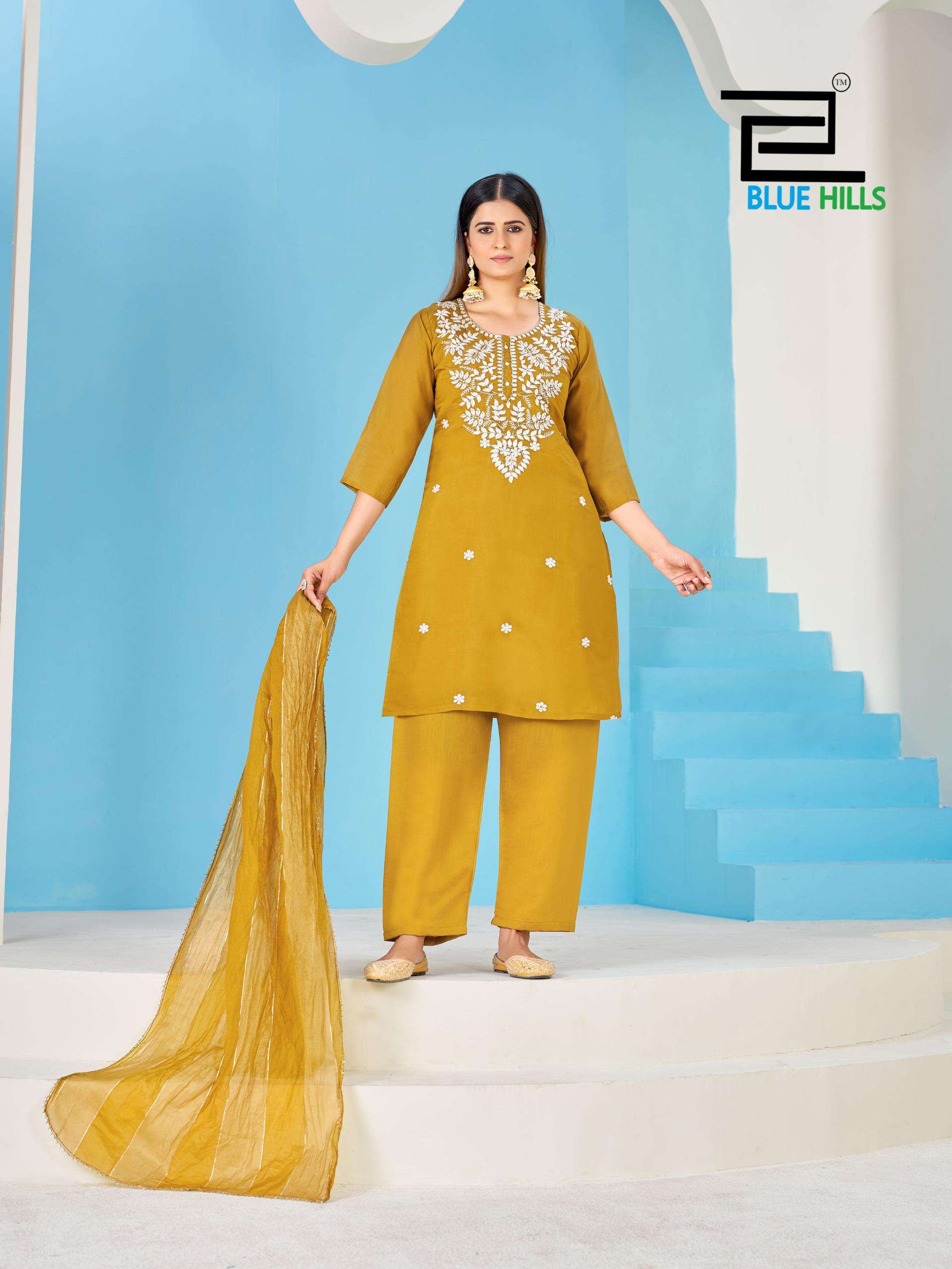 BLUE HILLS KALPANA MULL CHANDERI WTH WORK SALWAR SUIT REGULA...