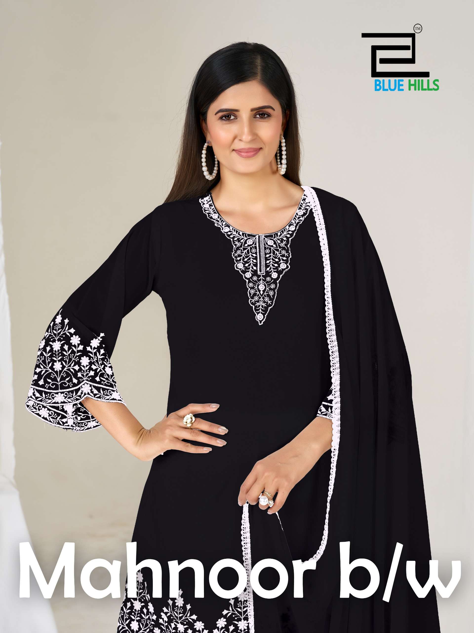 BLUE HILLS MAHNOOR GEORGETTE FABRIC DESIGNER SALWAR SUIT REA...