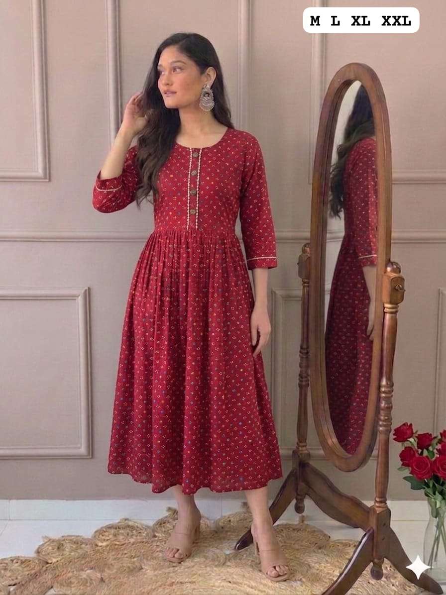 CAMRIC COTTON HEAVY ALINE GOWN FOR ONE PIECE REGULAR WEAR WH...