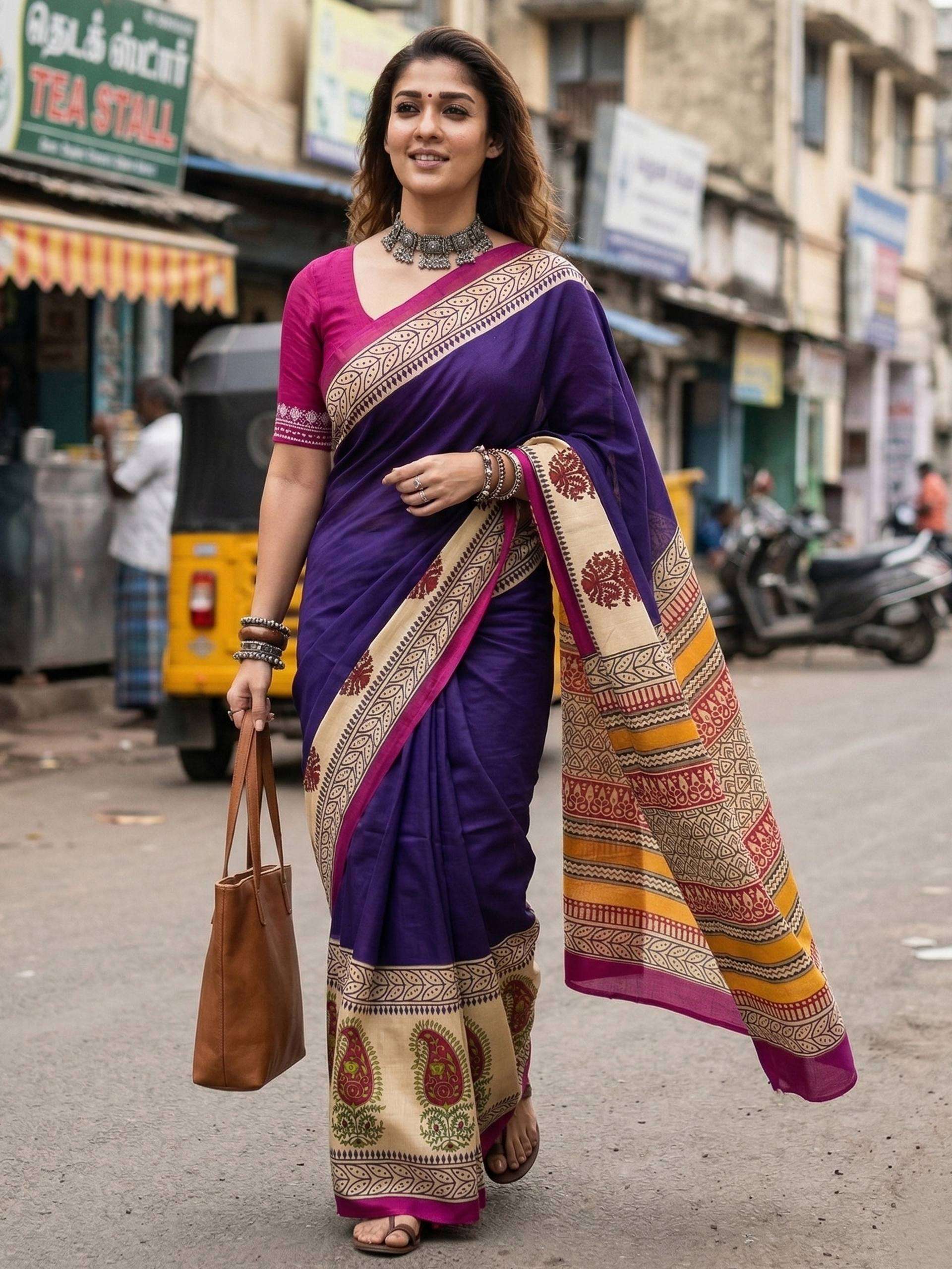 CELEBRITY STYLE BEAUTIFUL AJRAKH HAND BLOCK PRINT ON MULMUL ...