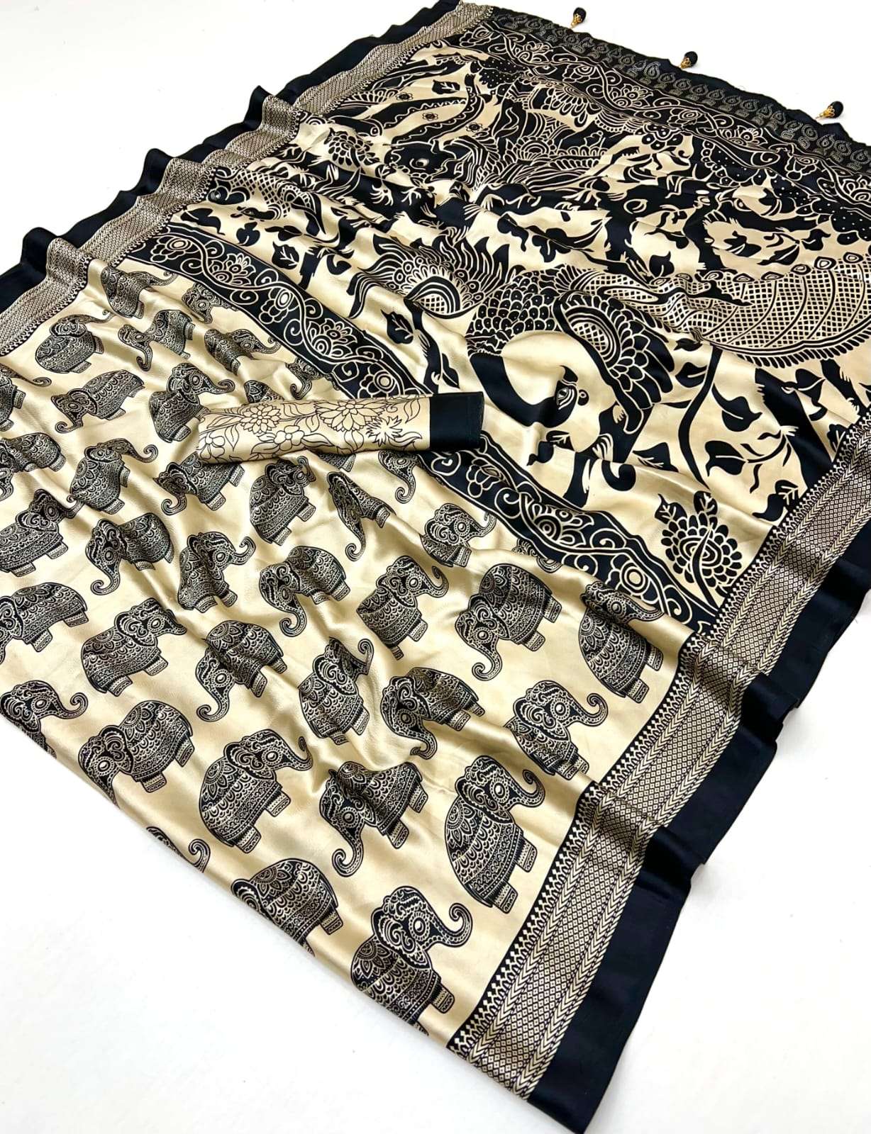 classic Ajrakh raga soft and multi colour Semi modal fancy f...