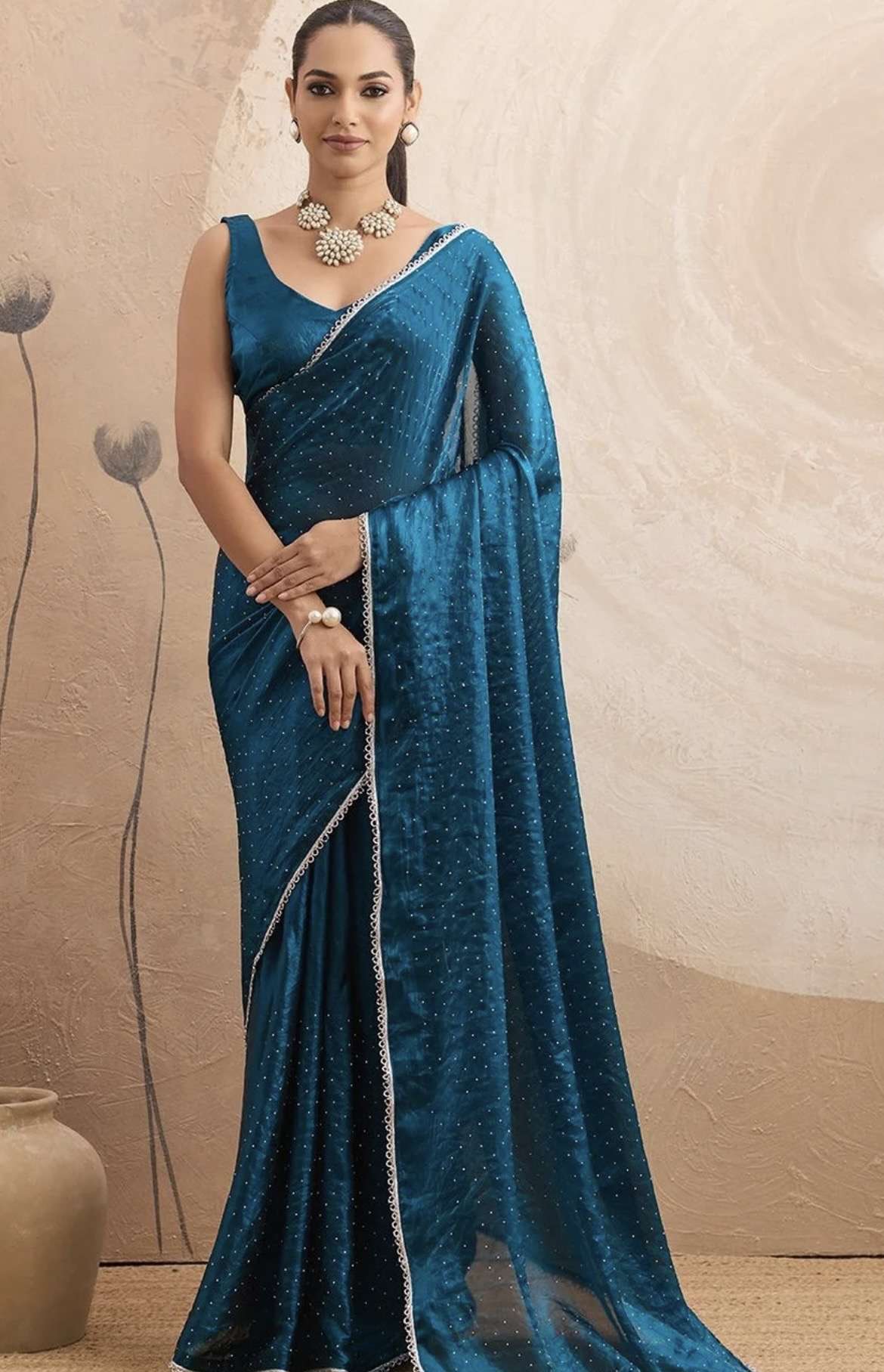 CLASSIC AND ELEGANT CHIFFON FANCY FABRIC PARTY WEAR STYLE SA...