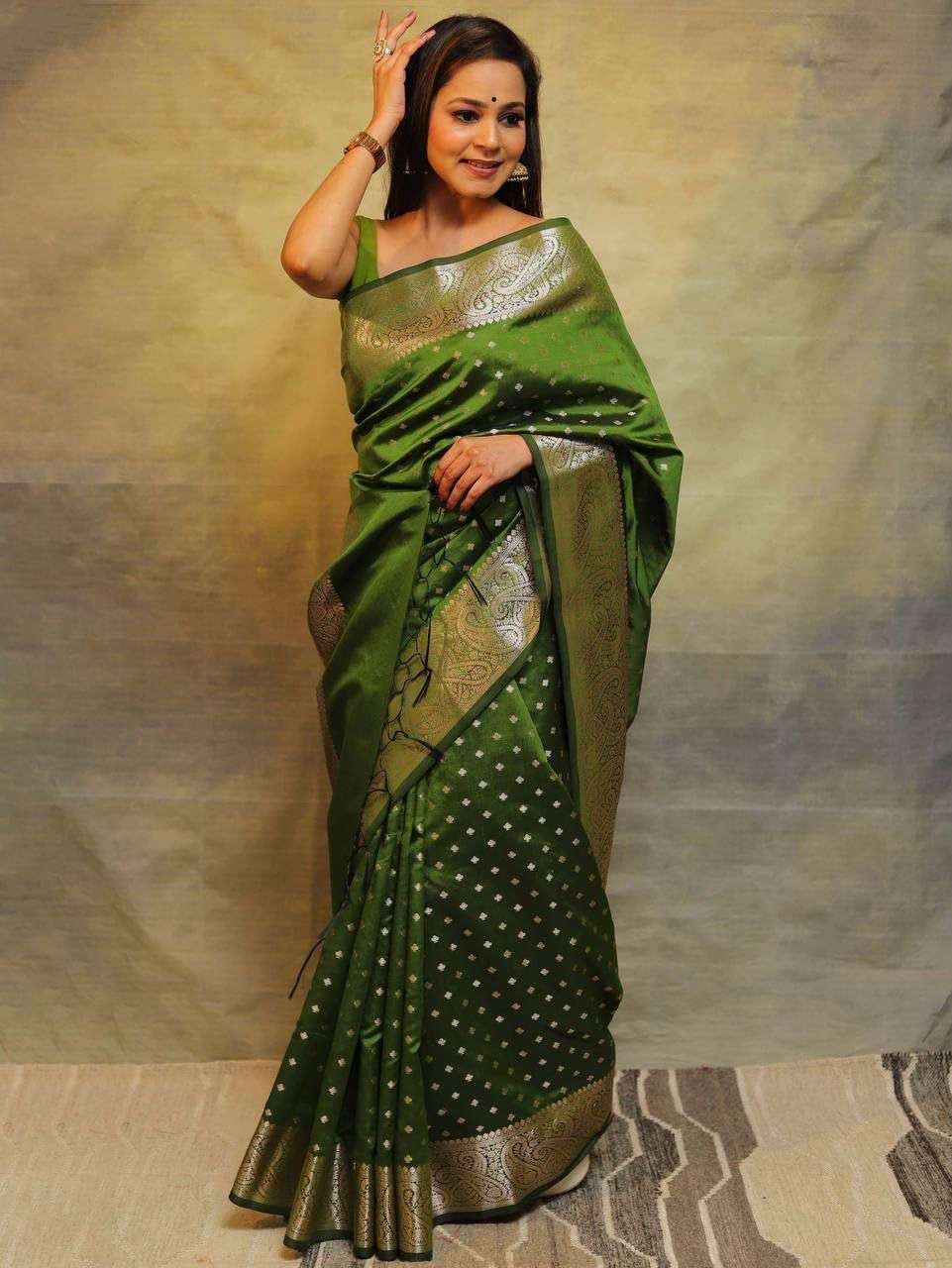CLASSIC SOFT LICHI SILK SUPER SHINY FABRIC WITH PARTY WEAR S...