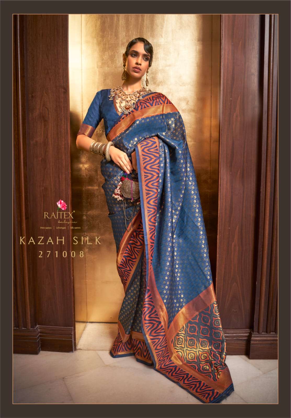CLASSICAL RAJTEX FABRICS  KAZAH SILK WITH BEAUTIFUL HANDLOOM...