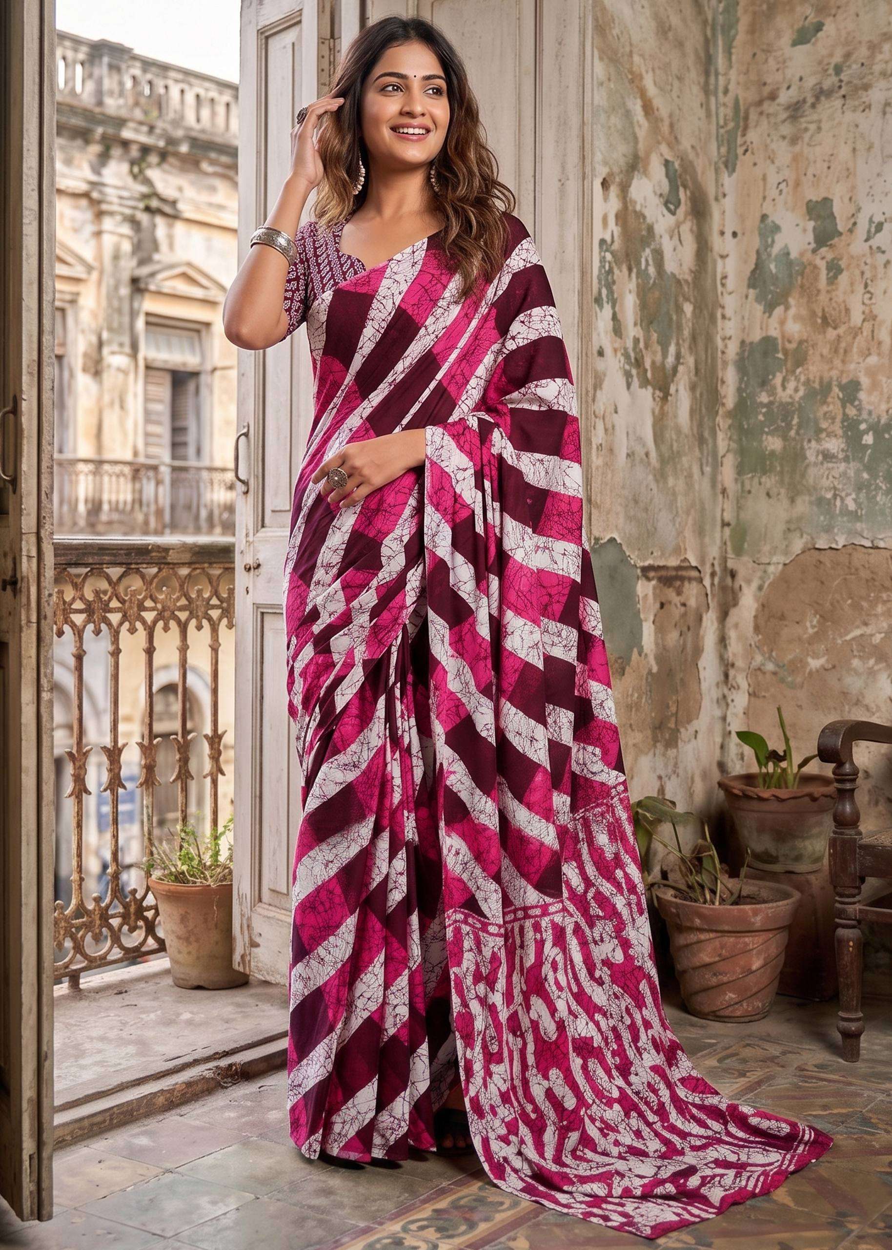 comfortable Cotton fabric with classic Batik Hand Block Feel...