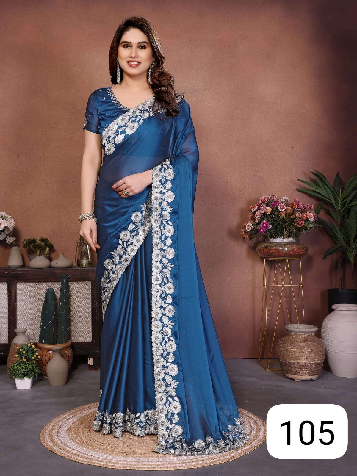 DAZZILNG PC NAZMA RANGOLI SILK FANCY FABRIC WITH BEAUTIFUL D...