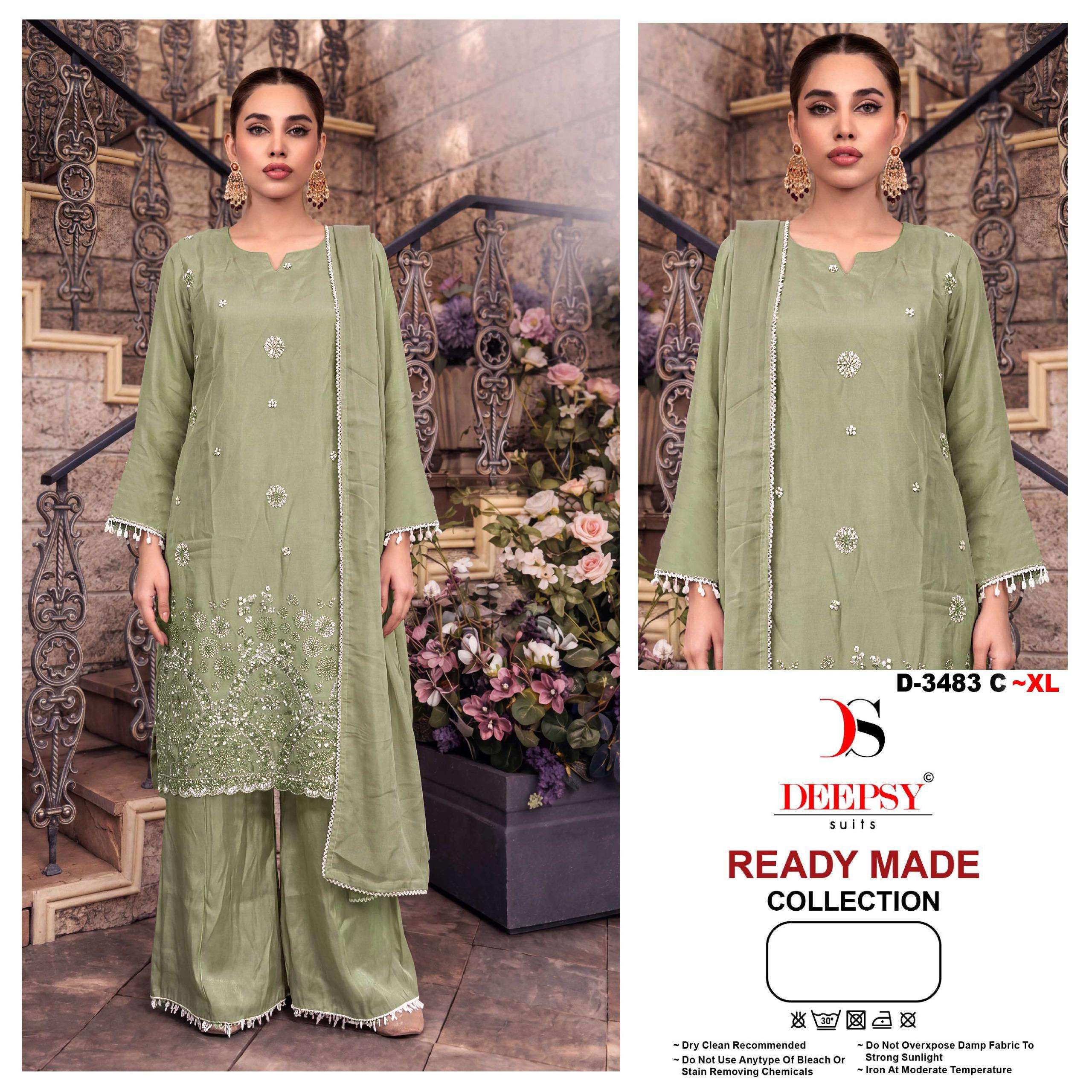 DEEPSY SUITS 3483 VISCOSE TISSUE SILK WITH BEATS WORK PALAZZ...