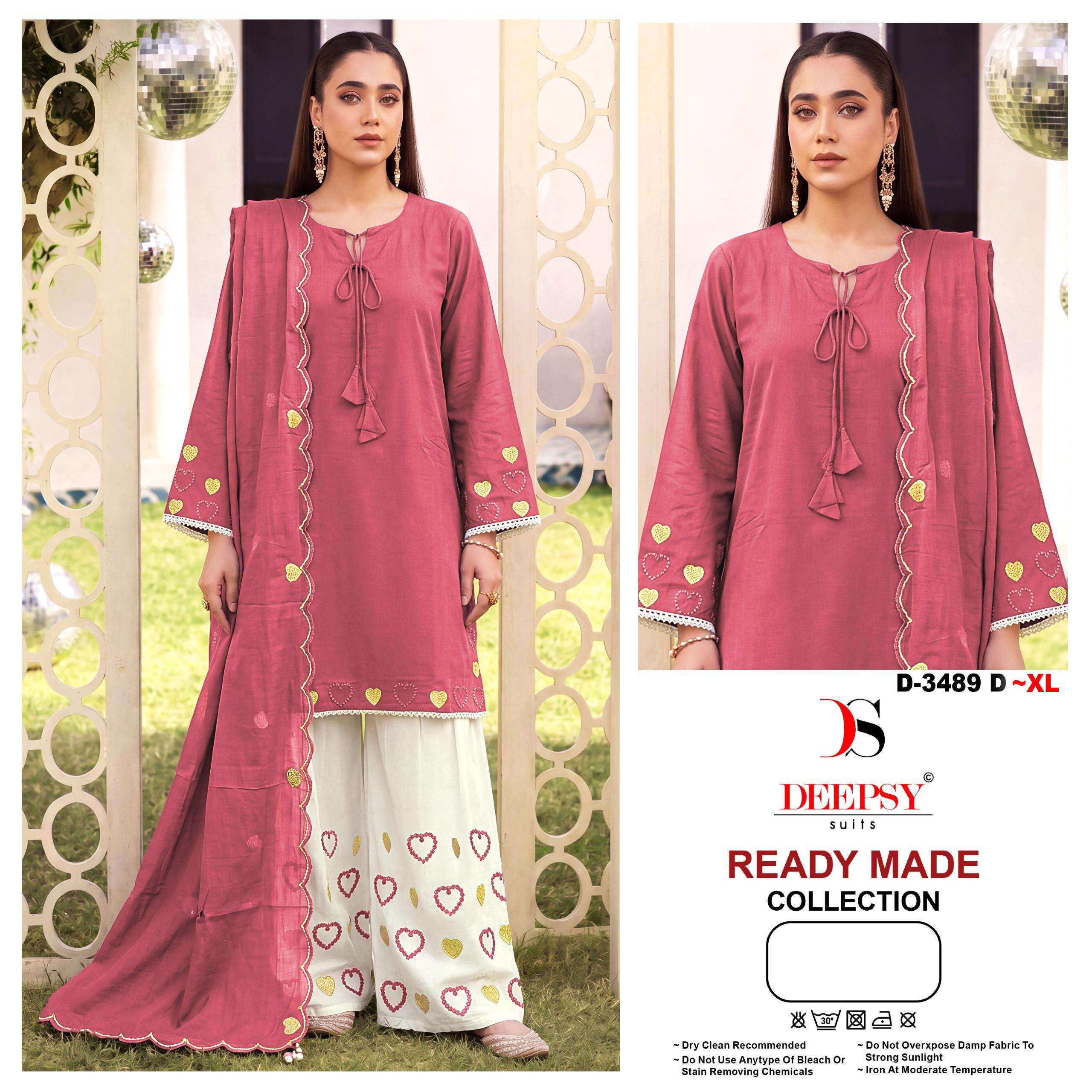 DEEPSY SUITS 3489 READY TO WEAR PURE COTTON EMBROIDERY PALAZ...