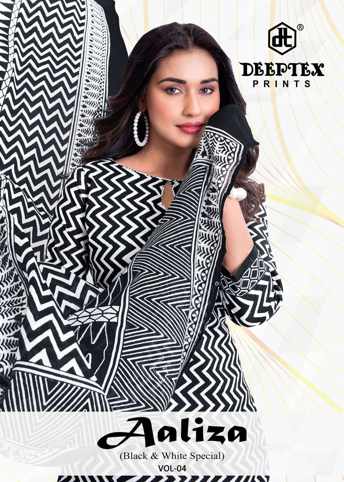 DEEPTEX AALIZA BLACK & WHITE VOL 4 COTTON PRINT SALWAR SUIT ...