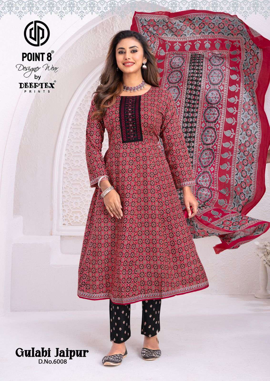 DEEPTEX GULABI JAIPUR VOL 6 READYMADE ANARKALI COTTON SUIT T...