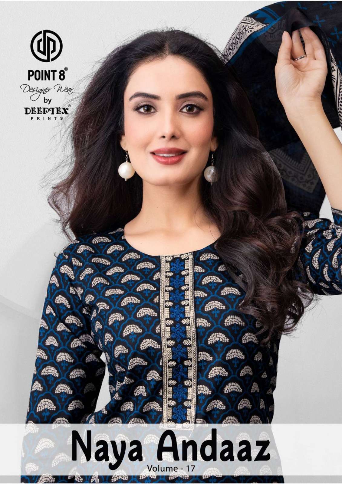 DEEPTEX NAYA ANDAAZ VOL 17 COTTON PRINTED WITH EMBROIDERY SU...