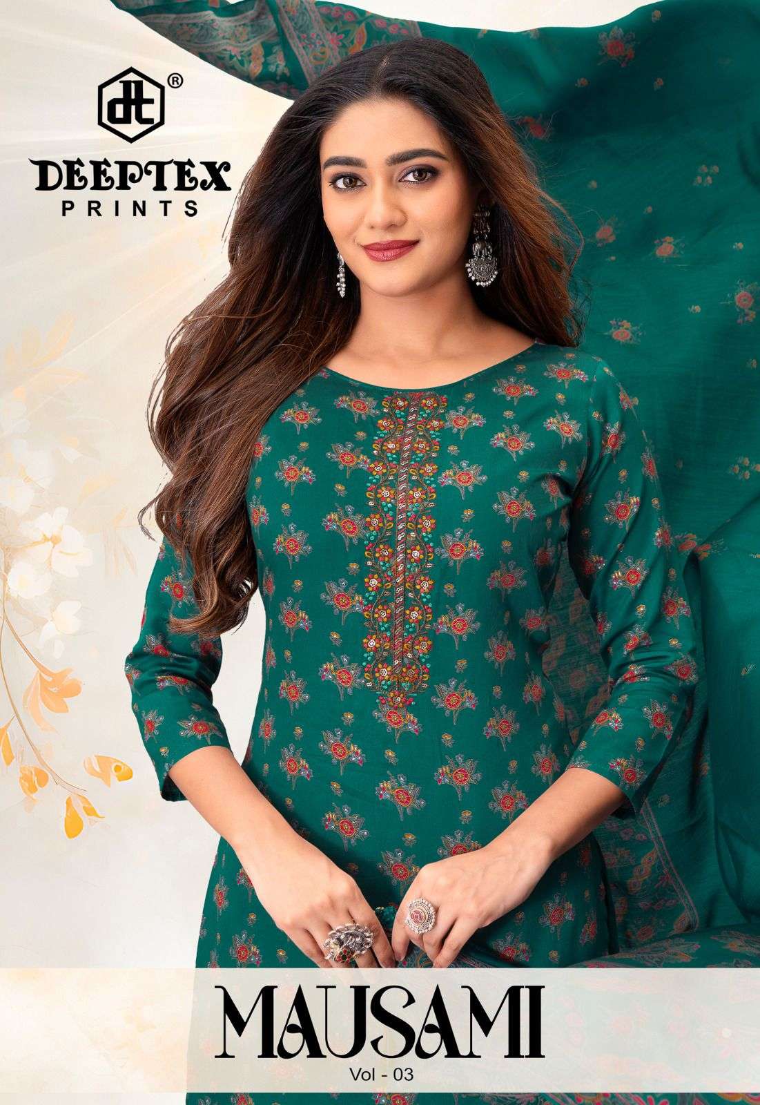 DEEPTEX PRINTS MAUSAMI VOL 3 JAM SATIN DISCHARGE FOIL PRINT ...
