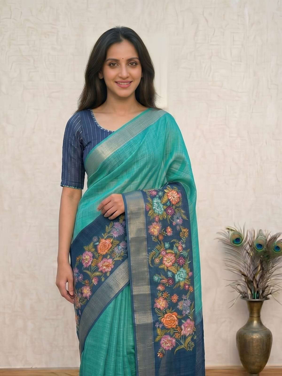 Design Launcher fancy and soft Linen fabric with beautiful f...