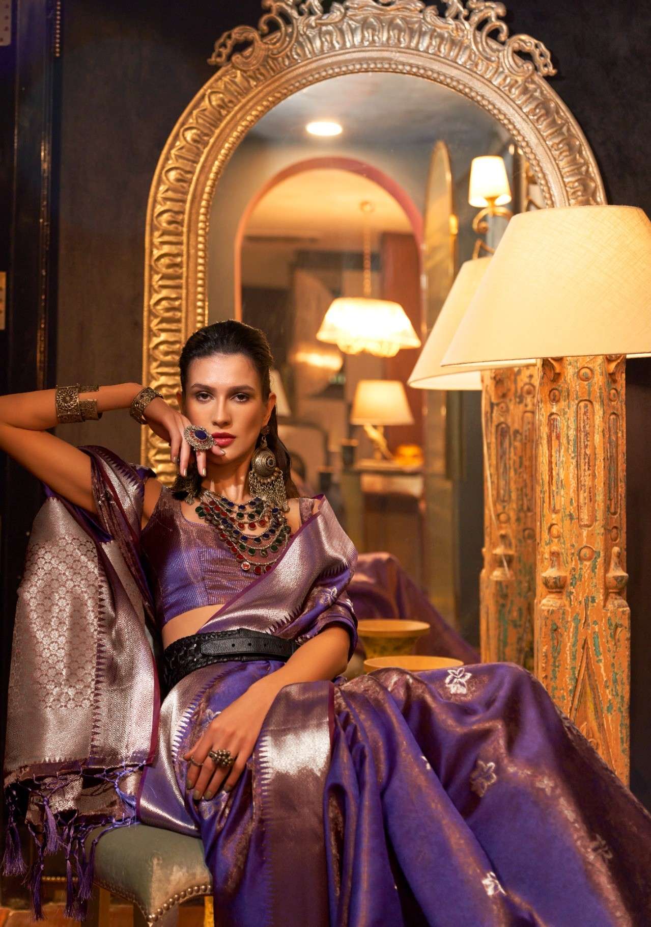  Designer Rajtex Premium Series Two Tone Handloom Weaving Or...
