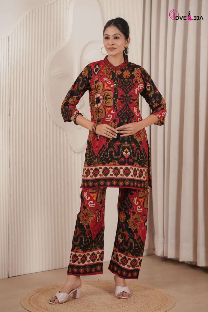 DVEEJA FASHION CADBURY SERIES REYON FOIL PRINTS CORD SETS TU...