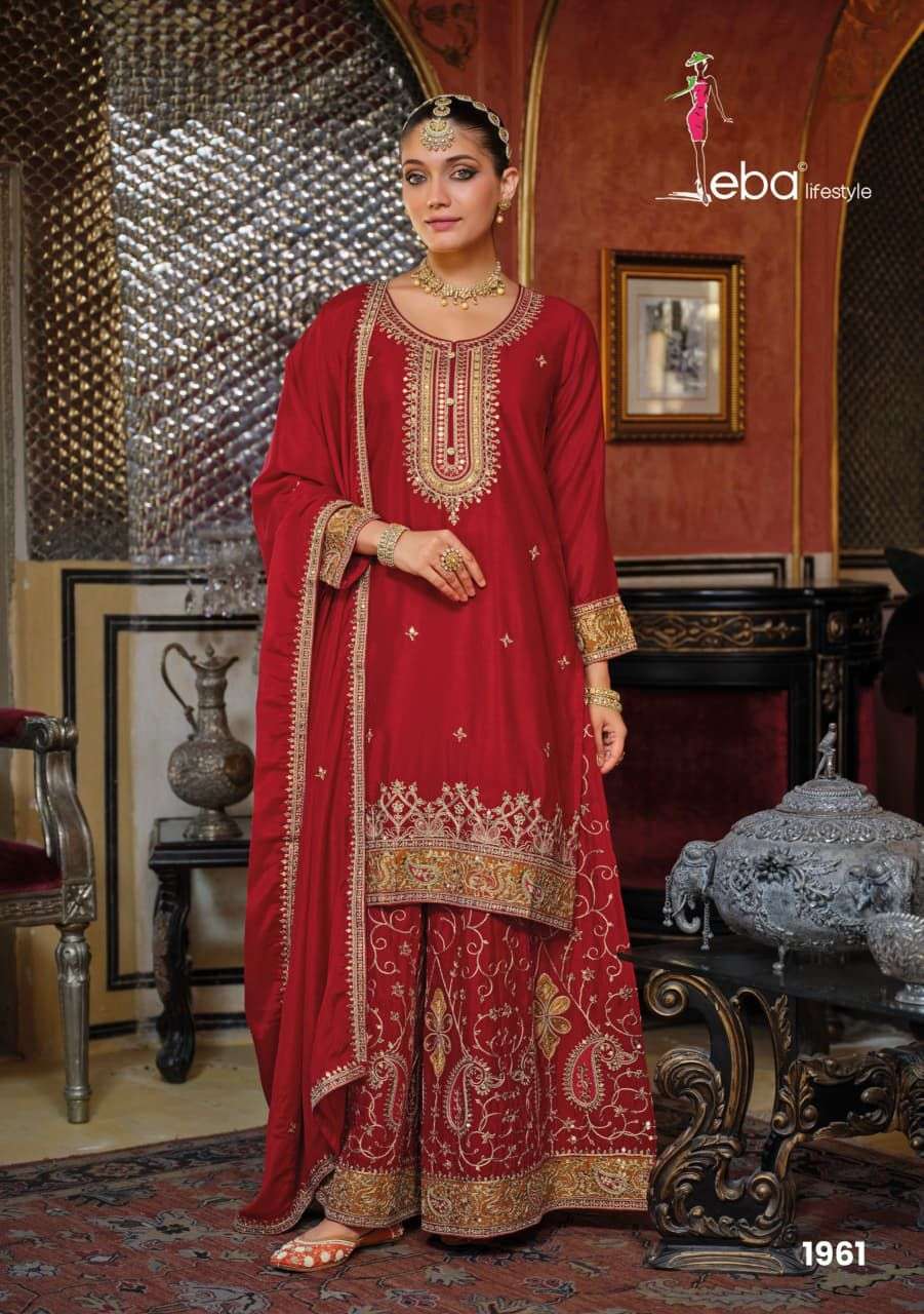 EBA KASHISH NEW BRAND DESIGN EMBROIDERY KURTI PALAZZO SUIT E...
