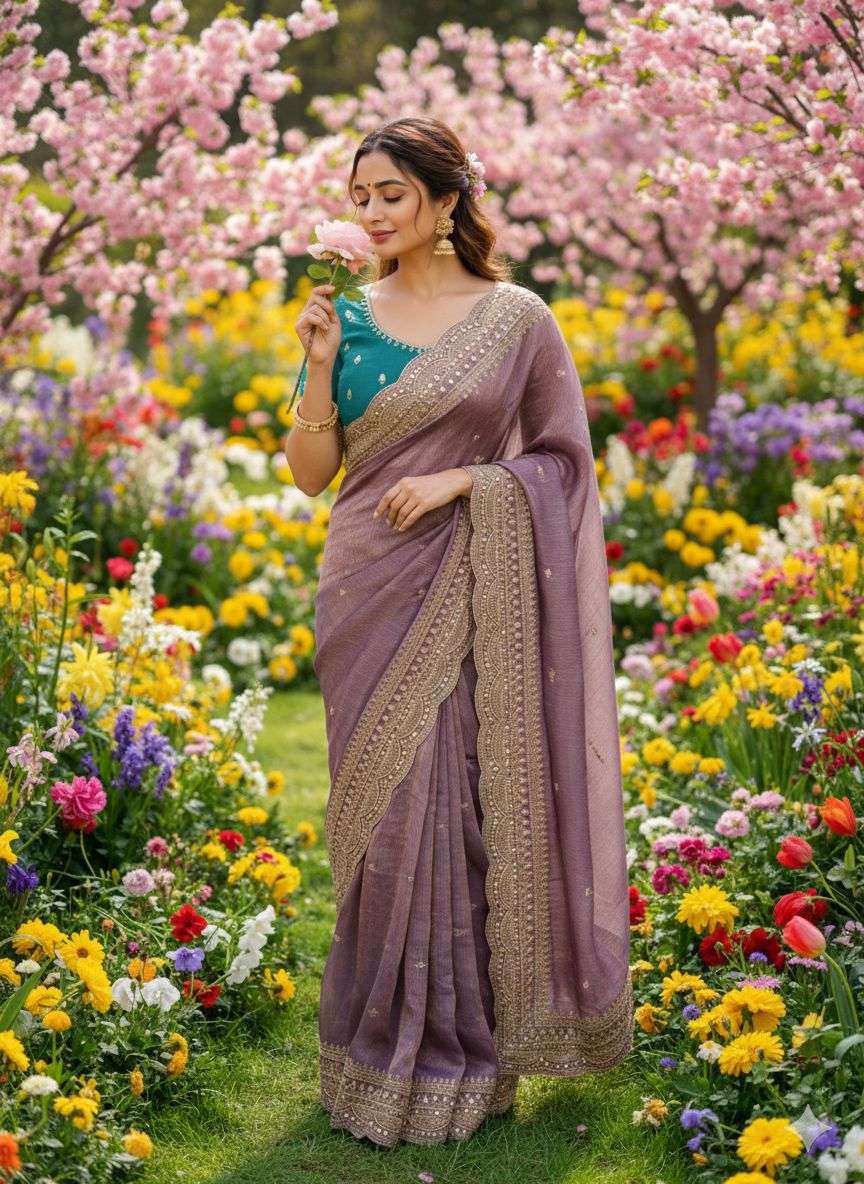 Elegant and beautiful Soft and pure Space Chiffon fancy fabr...