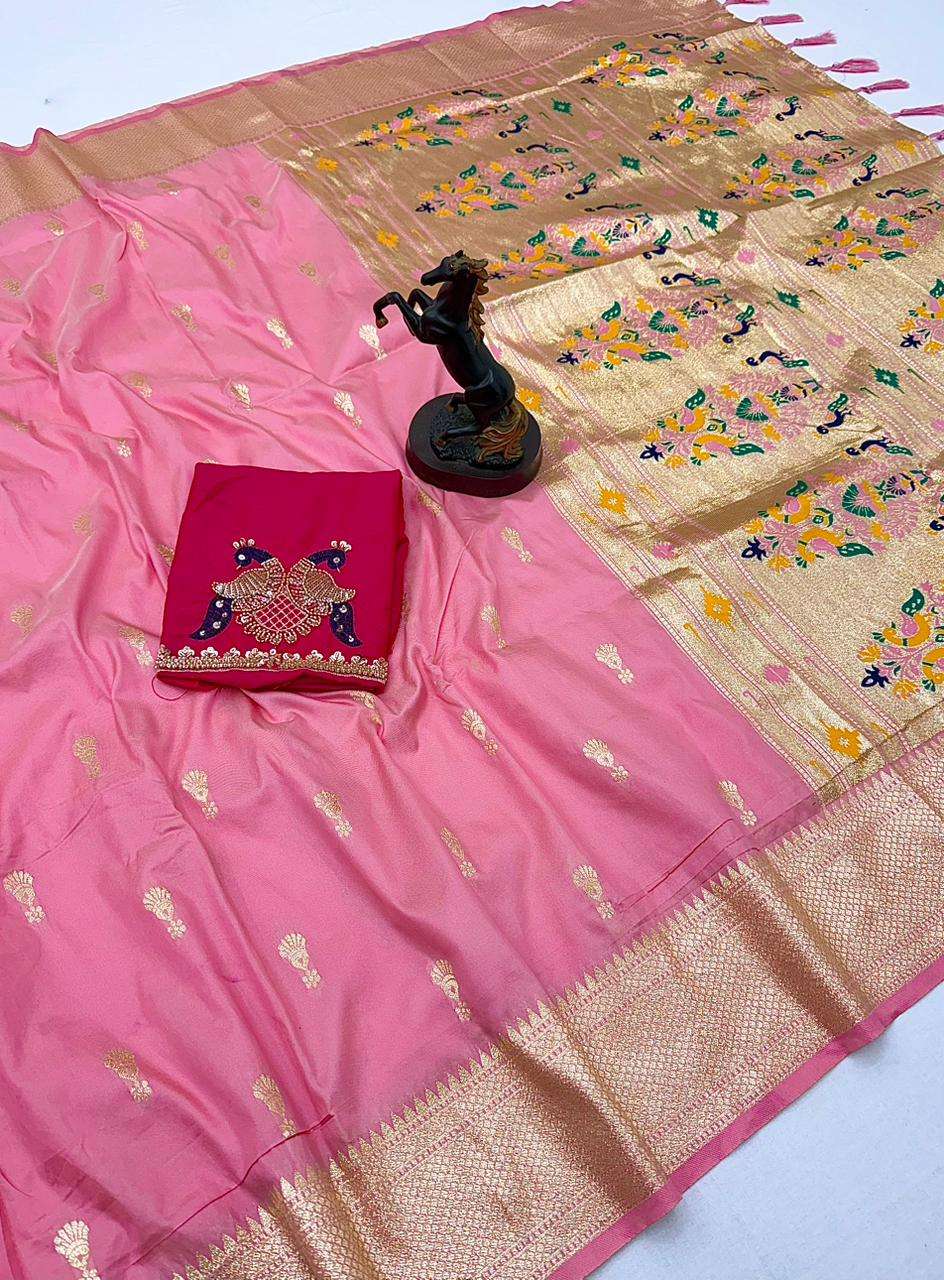 Elevate your ethnic grace with this unique Paithani Silk wit...