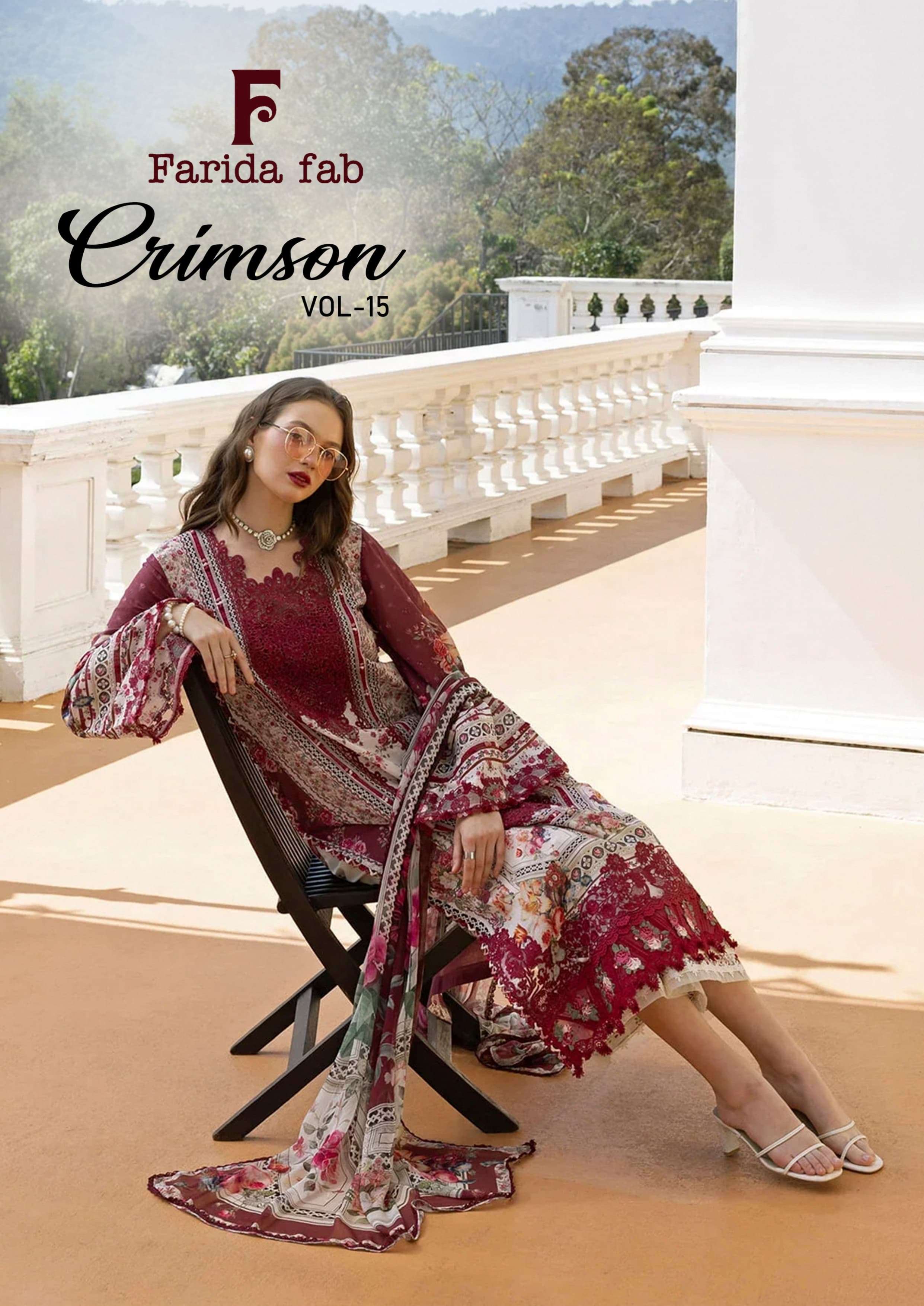 FARIDA FAB CRIMSON VOL 15 PURE COTTON DIGITAL PRINT SALWAR K...