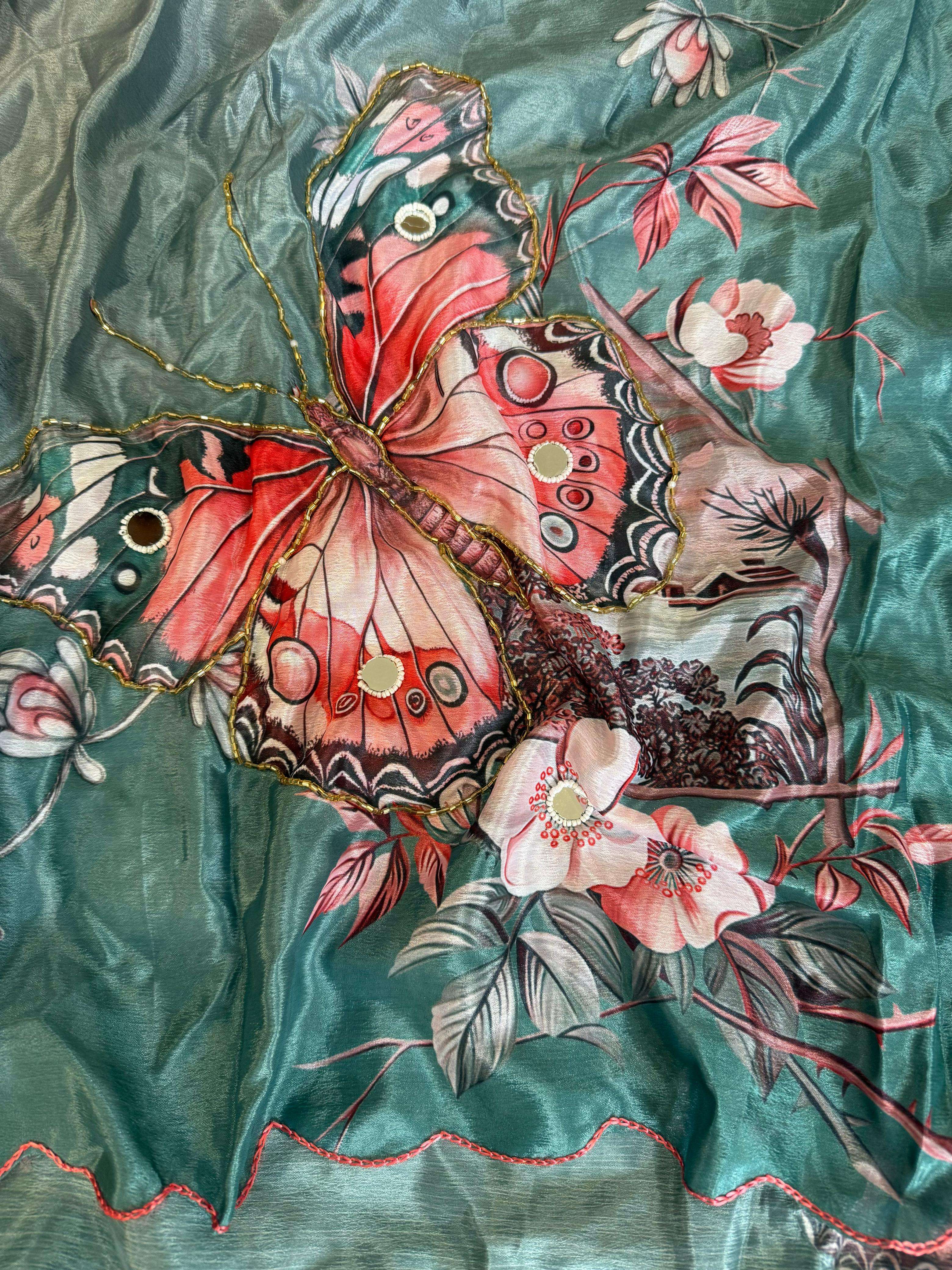 Fresh Arrival elegant Pure Malai Silk fancy fabric with feat...
