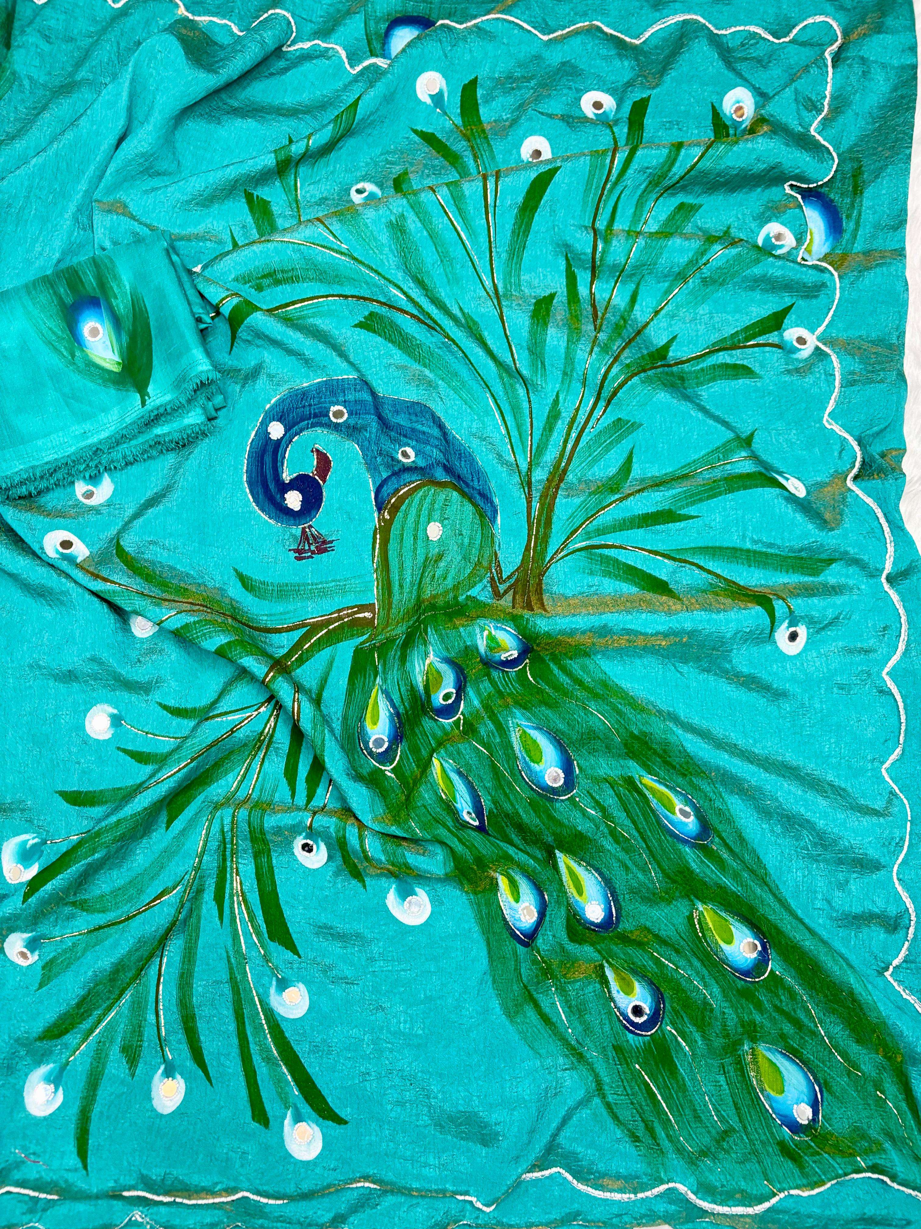 Fresh Arrival Pure rangoli crush silk fancy fabric with Han...