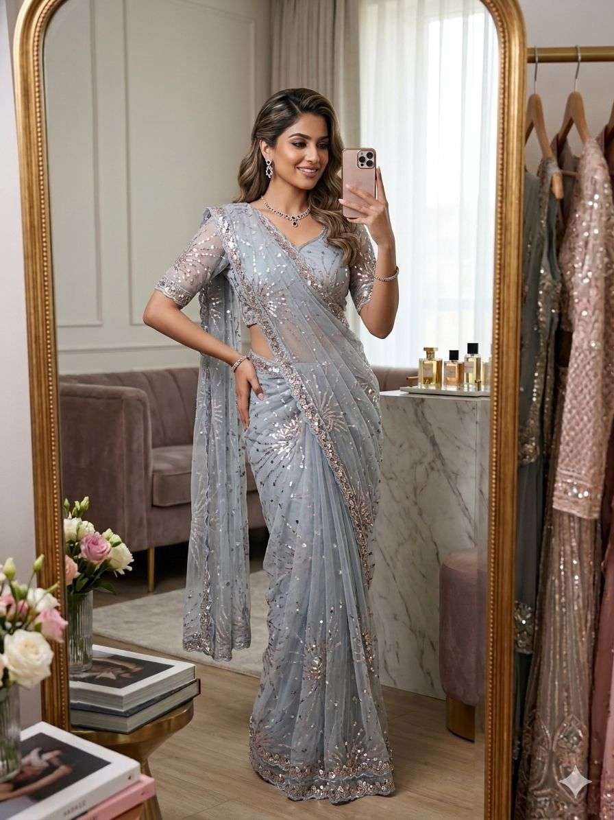  Fresh Arrival wedding wear beautiful net fancy fabric colle...