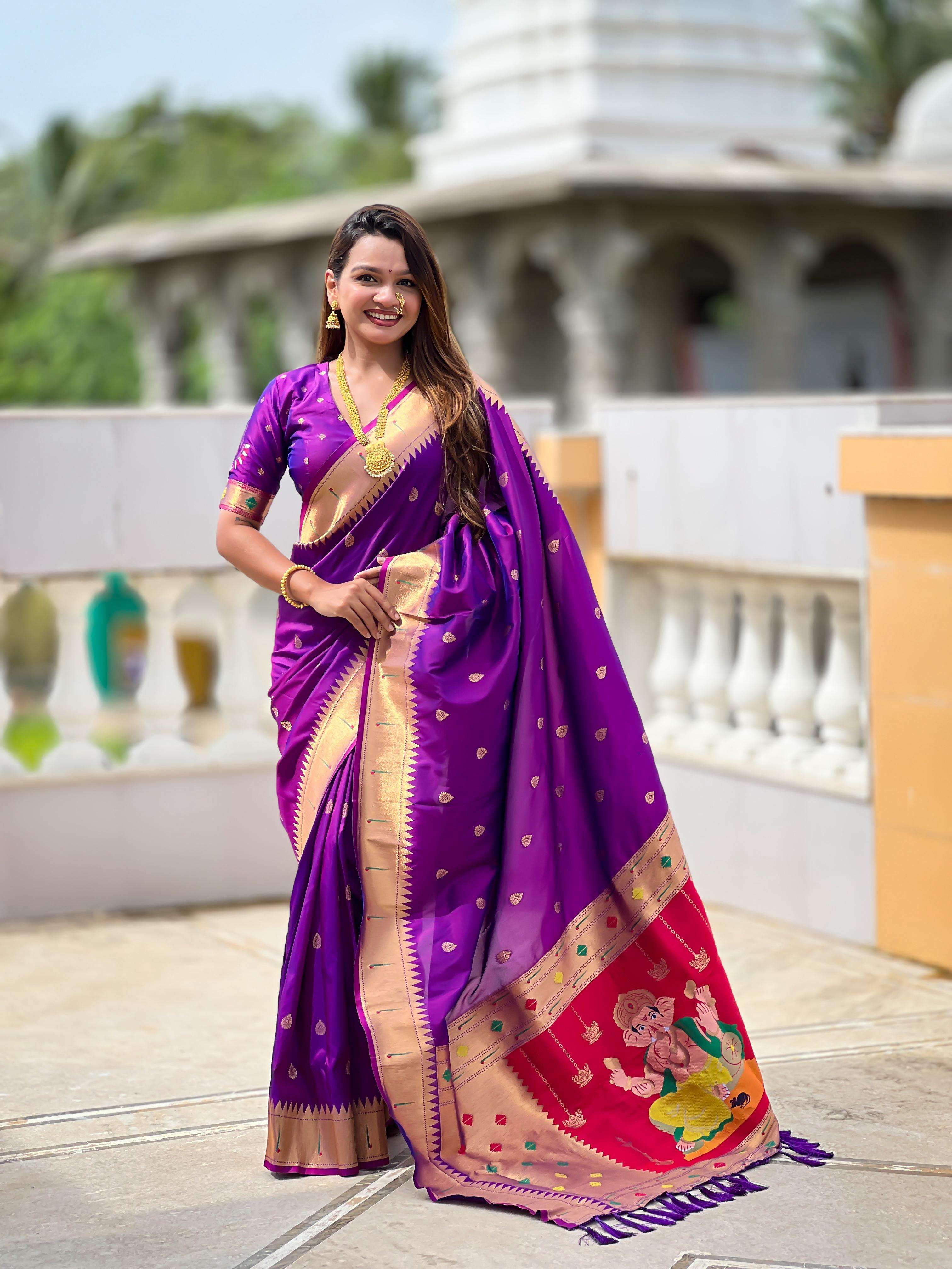  Ganesha Paithani Soft Pethani silk fancy and classic tradi...