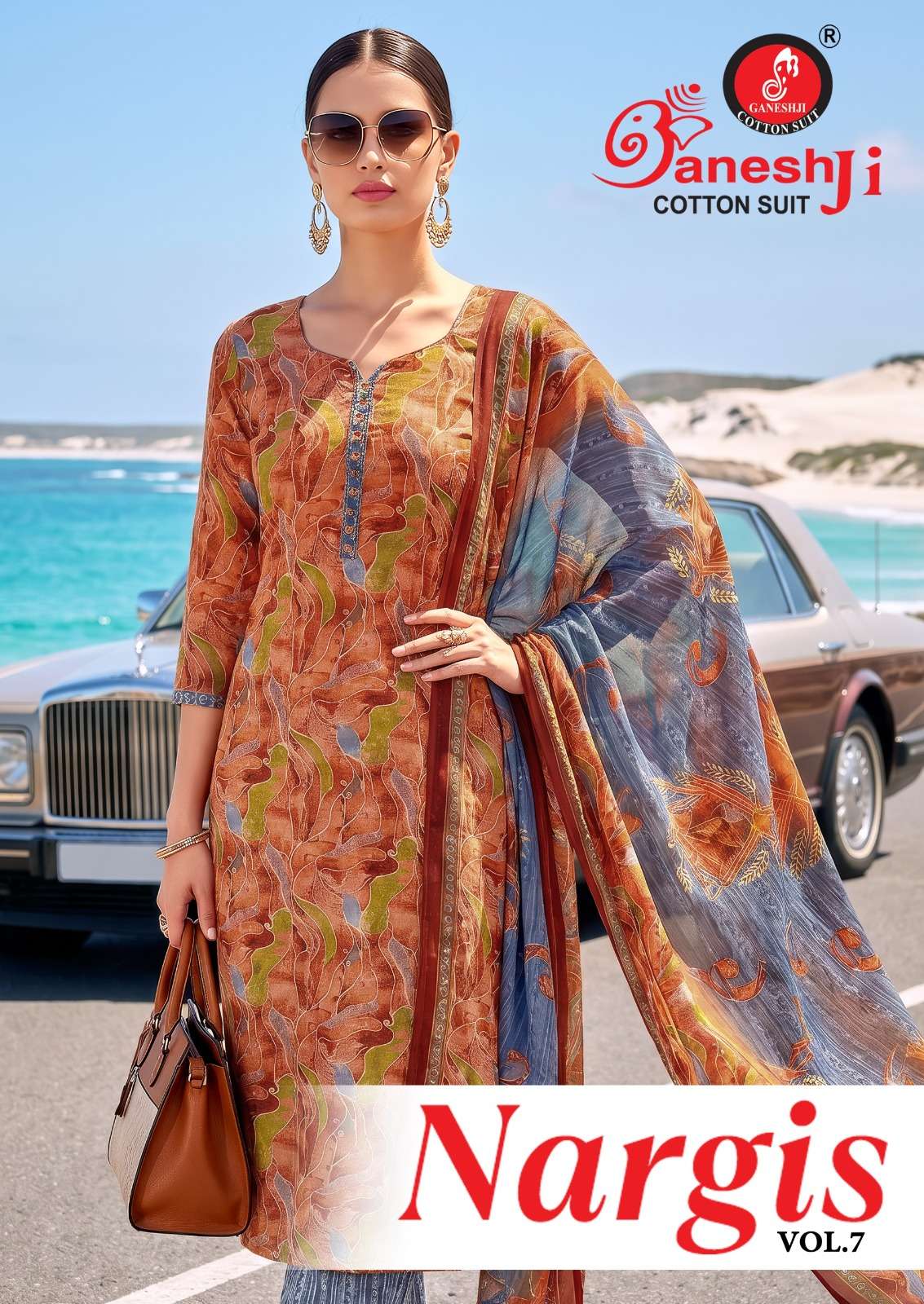 GANESHJI NARGIS VOL 7 HEAVY INDO COTTON PRINTED SUIT CATALOG...