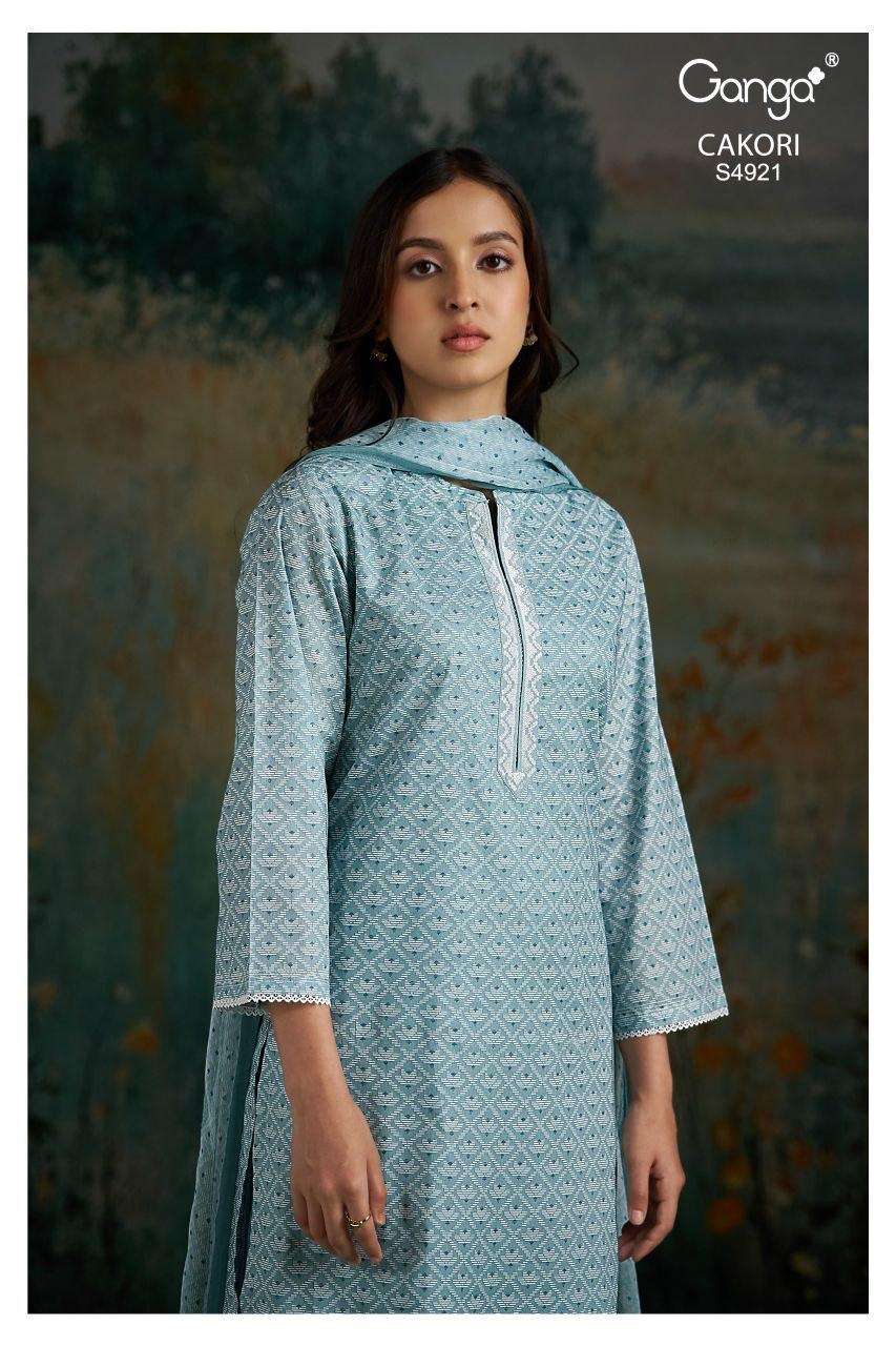 GANGA CAKORI 4921 LUXURY BRAND COTTON PRINTED WITH EMBROIDER...