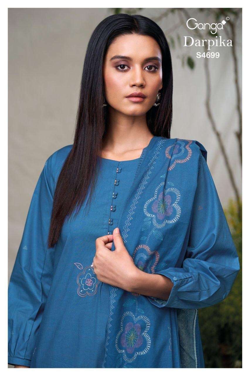 GANGA DARPIKA 4699 COTTON PRINTED WITH HAND WORK SALWAR KAME...