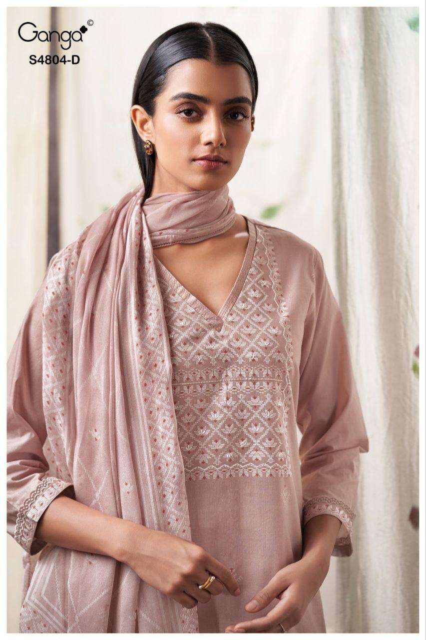 GANGA DRISANAE 4804 COTTON PRINTED WITH LACE ON DAMAN AND SL...
