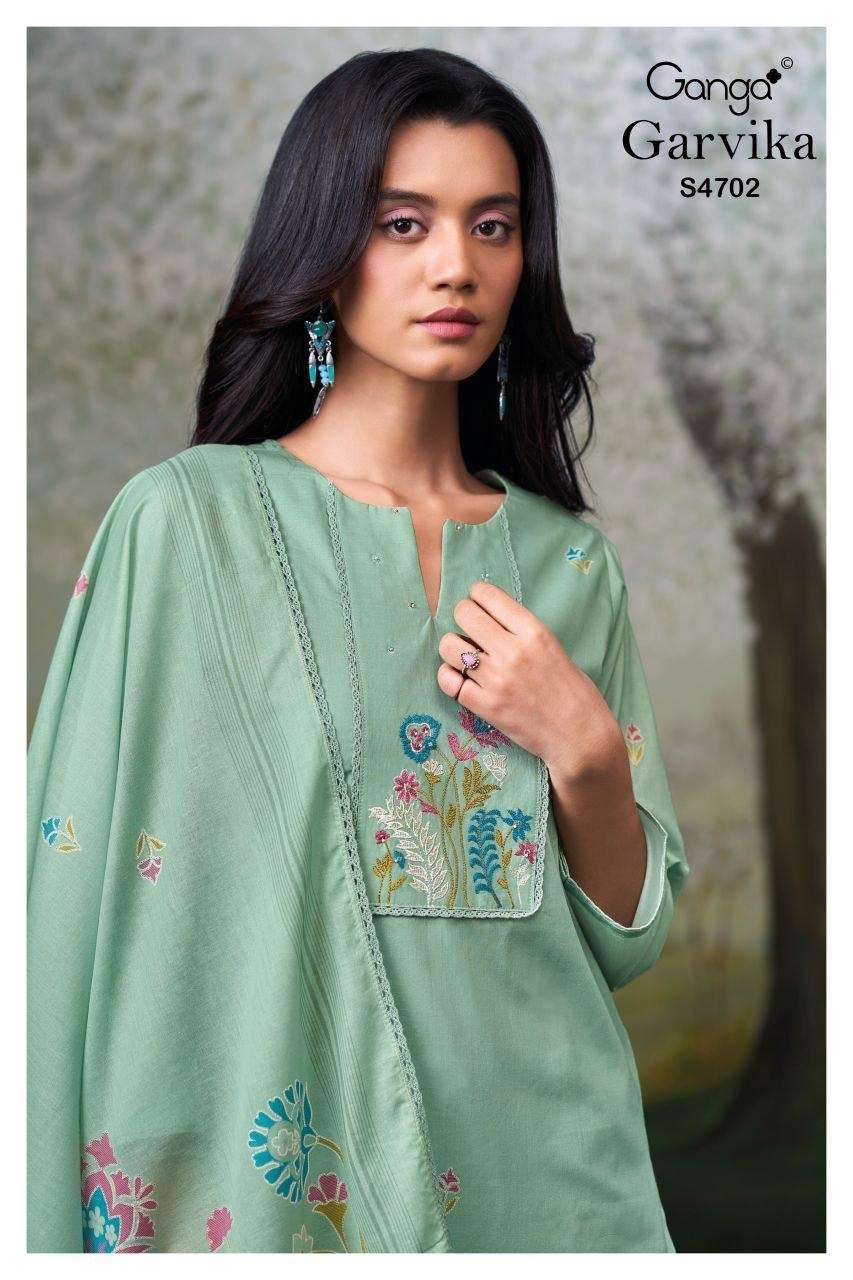 GANGA GARVIKA 4702 RICH BRAND COTTON PRINTED WITH EMBROIDERY...