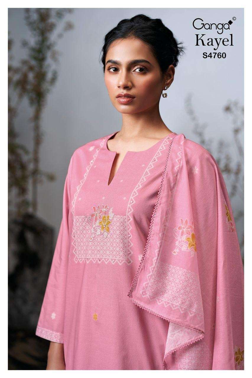 GANGA KAYEL 4760 COTTON PRINTED WITH HAND WORK SALWAR KAMEEZ...