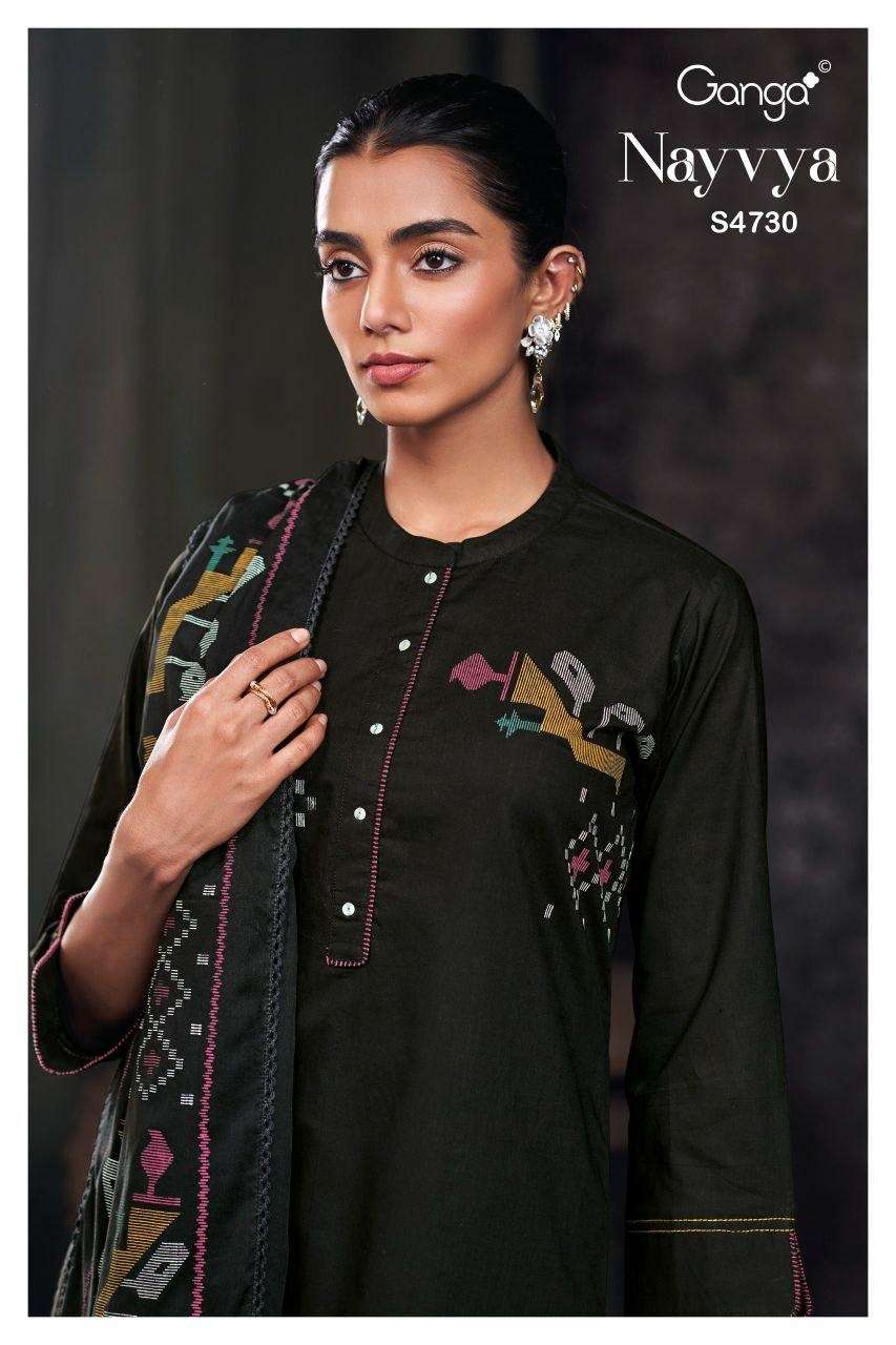 GANGA NAYVYA 4730 COTTON PRINTED WITH BUTTON WORK SUIT FOR L...